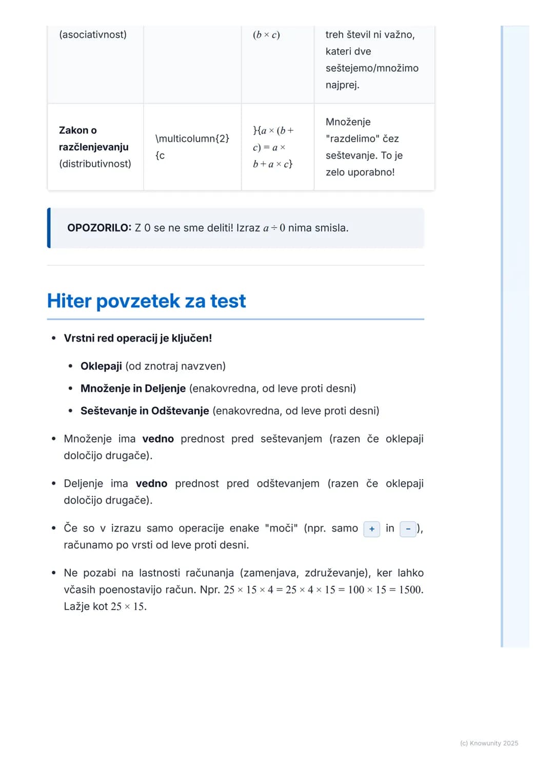 # Ponovitev in razširitev
naravnih števil
Ponovitev osnovnih računskih operacij
To je ponovitev snovi iz nižjih razredov. Naravna števila