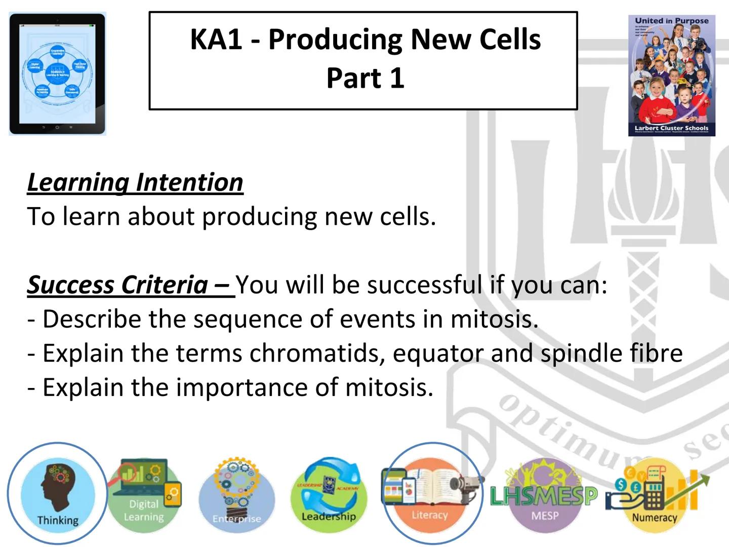 N5 Unit 2 KA1
Producing New Cells N5 biology course
1. Cell Biology
2.
3. Life on Earth
Multicellular Organisms Unit 2 - Multicellular organ