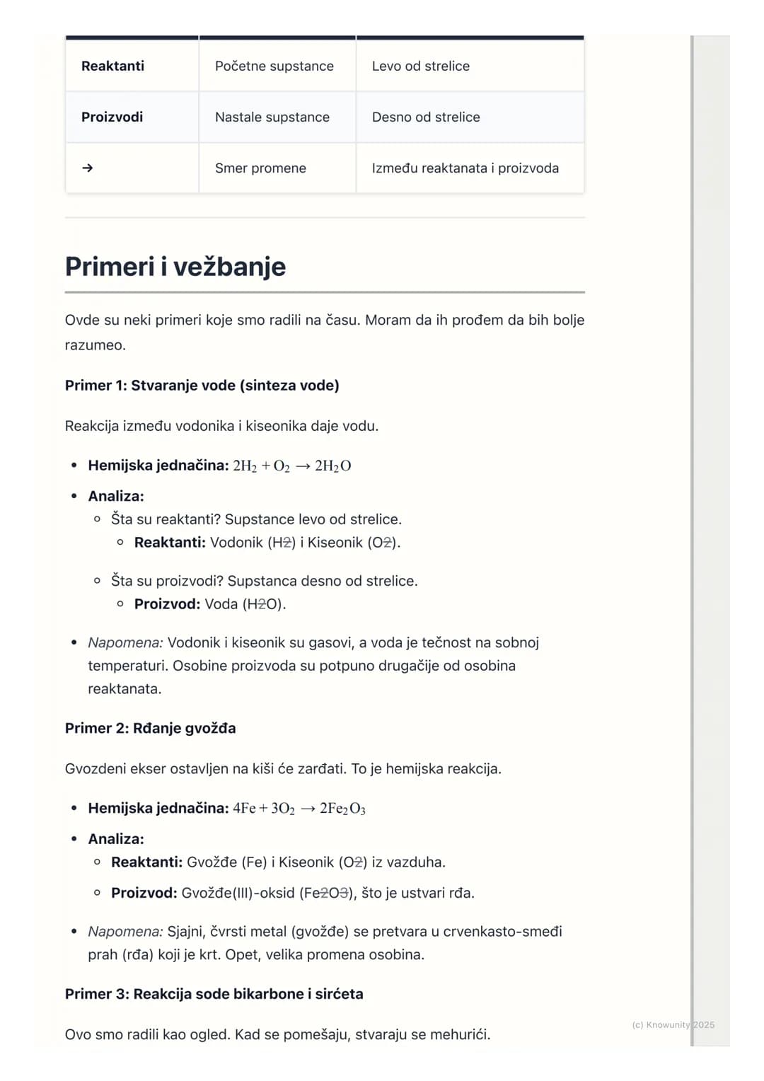 # Reaktanti i proizvodi
## Uvod u reaktante i proizvode
Hemijske reakcije se dešavaju svuda oko nas: kad dišemo, kad se gvožđe rđa,
kad pa