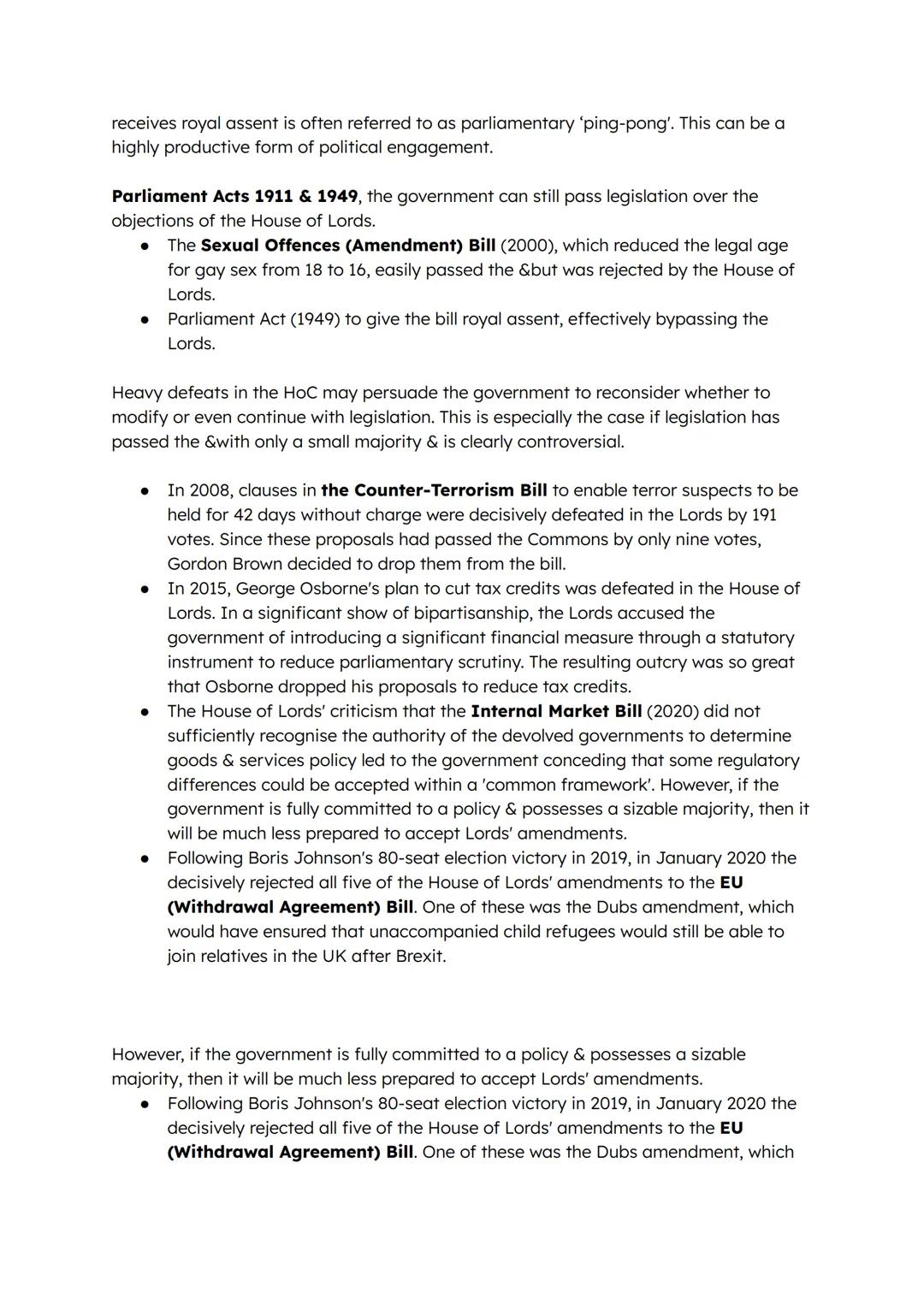 ## 2.1 The structure & role of the House of Commons &
House of Lords.
• The selection of members of the House of Commons & House of Lords,
i