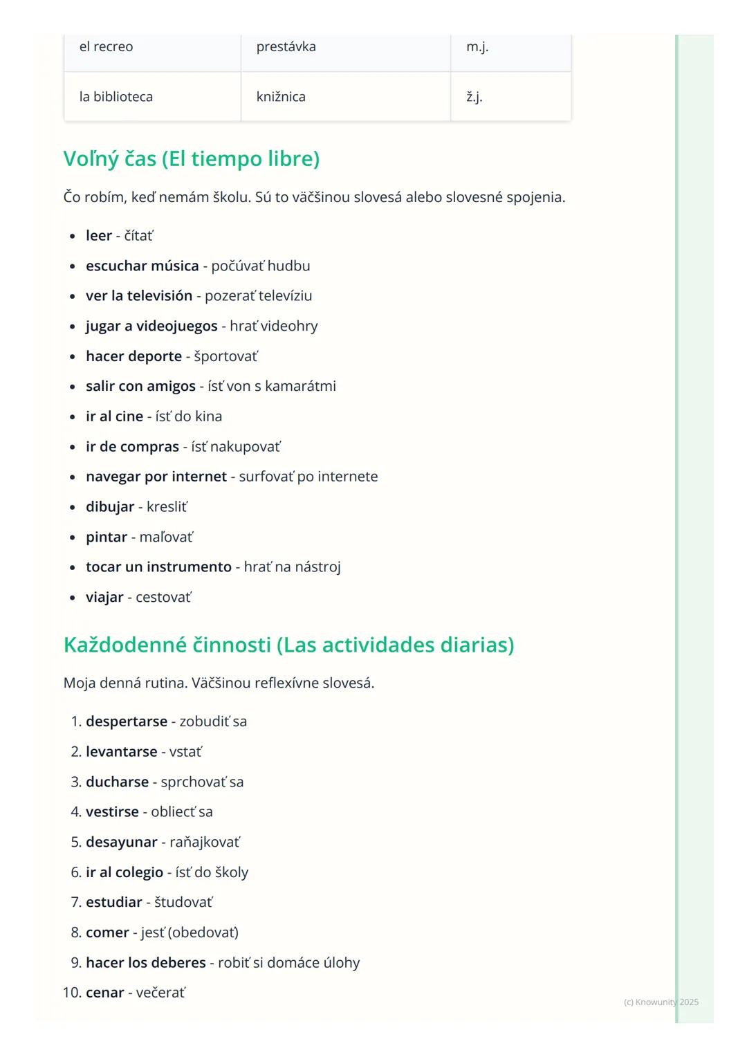 # Základná slovná zásoba
1. Prehľad a úvod
Dnes si zopakujeme a prehĺbime základnú španielsku slovnú zásobu, ktorá je
kľúčová pre každoden