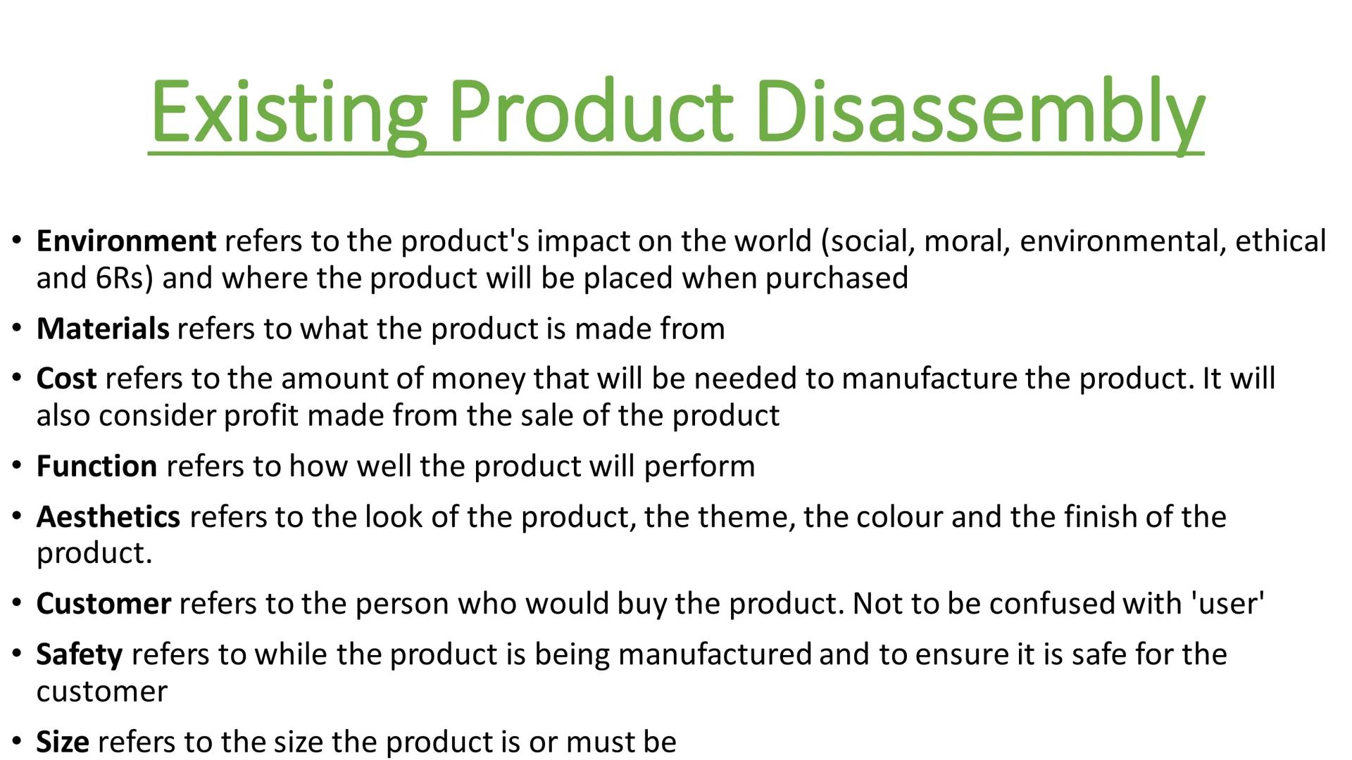 Identify, investigate and
outline design possibilities
CONTEXT: A high-profile activity or occasion - Aesthetic Design
- Suitable for all