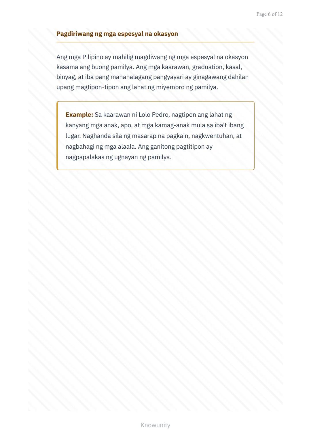 # Pagpapahalaga sa Kultura at Tradisyon: Kahalagahan ng Pamilyang Pilipino
Pag-aaral sa mahahalagang papel ng pamilya sa kultura ng Pilipin