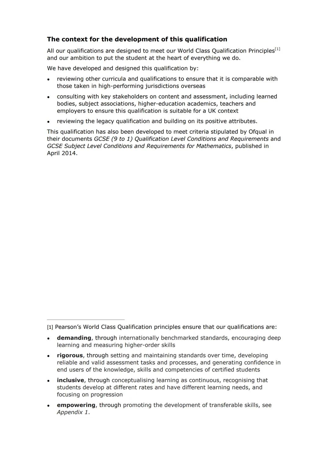 # GCSE (9-1)
Mathematics
edexcel
Specification
Pearson Edexcel Level 1/Level 2 GCSE (9-1) in Mathematics (1MA1)
First teaching from Sept