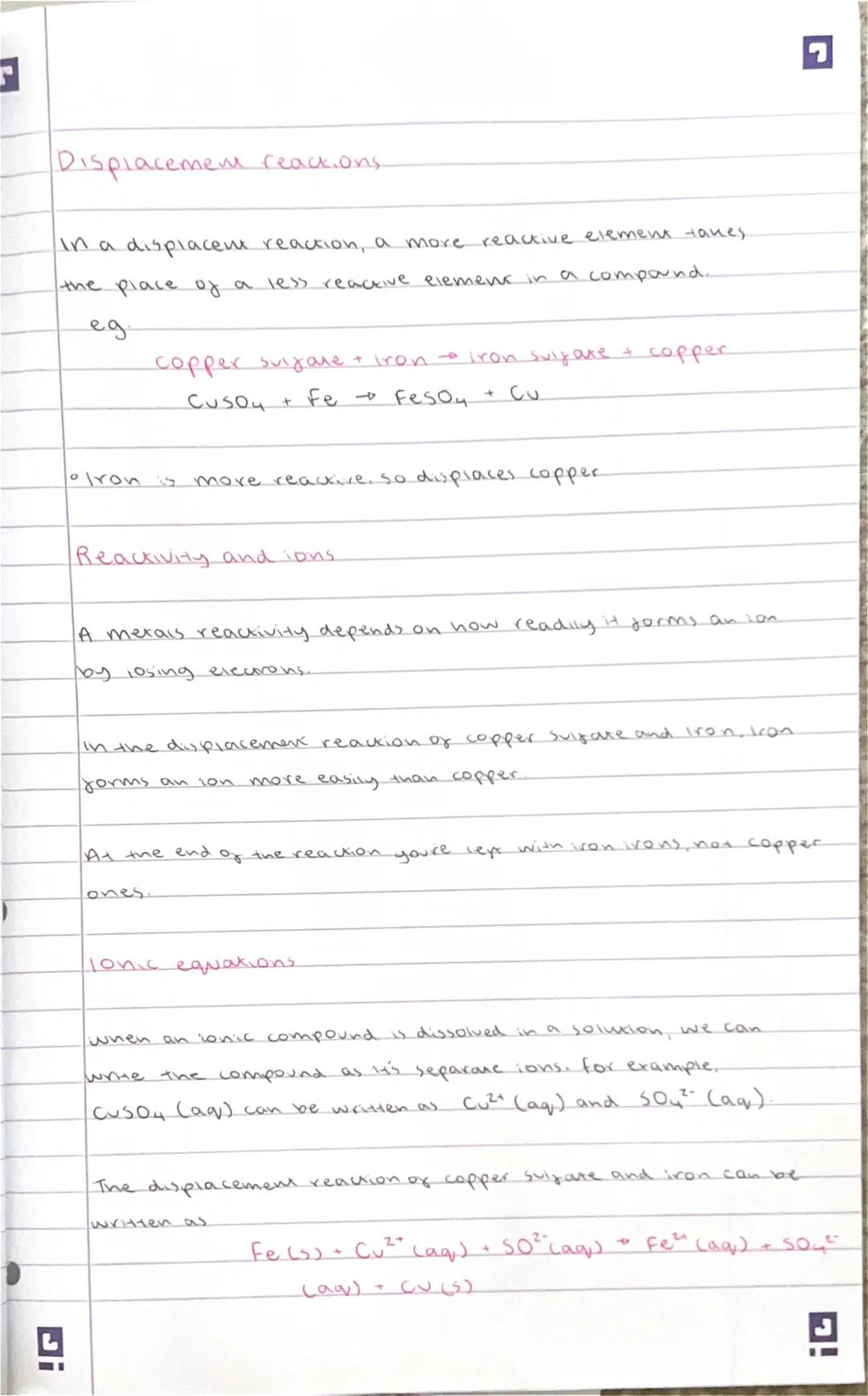 # CHEMISTRY
-C8 reactions of metais.
Reactions of merais.
The reactivity of a metal is how chemically reactive it is
When added to water,