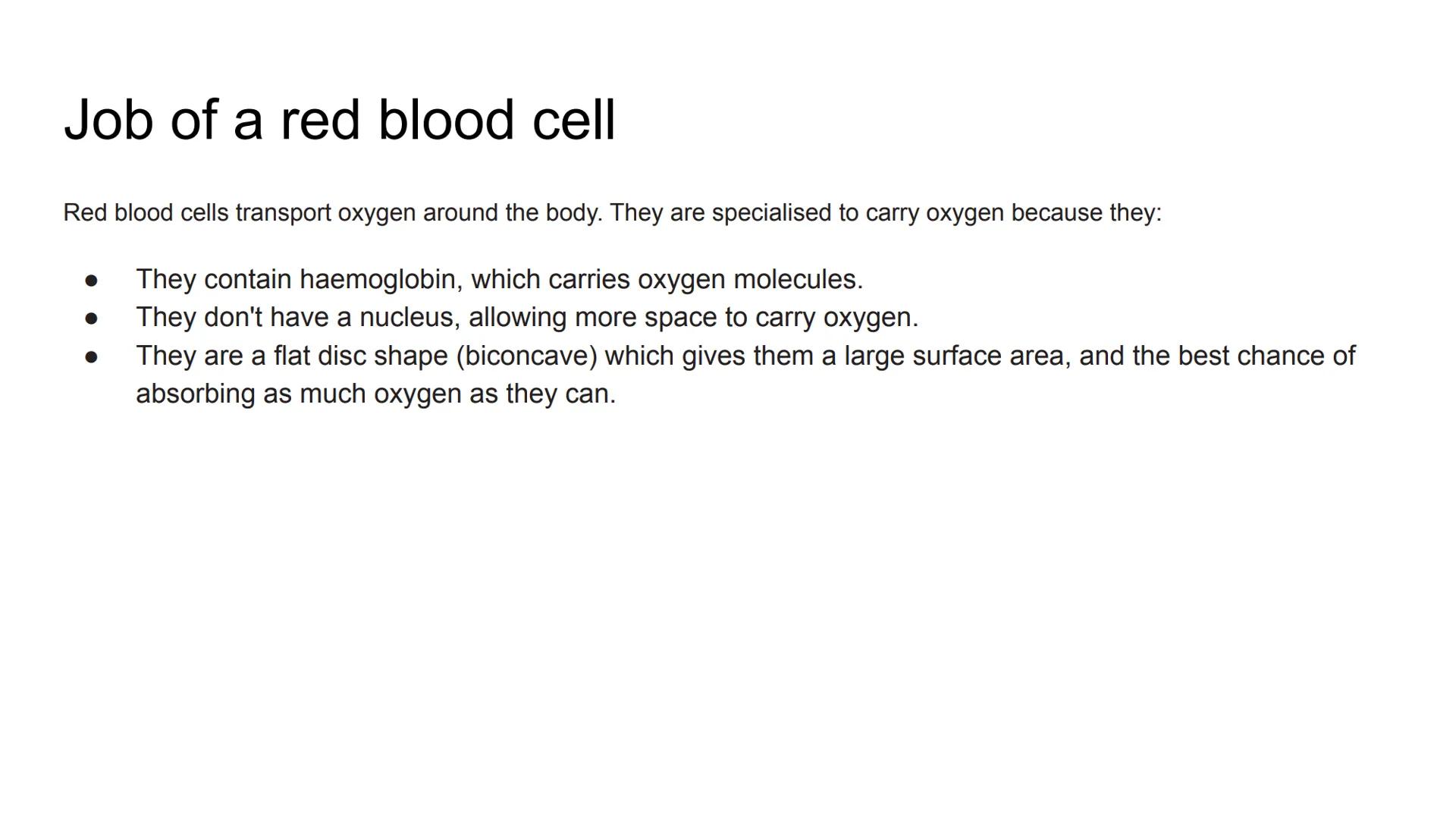 # Red blood cells
By Hannah worley # What is a red blood cell?
Red blood cells have the most important job of carrying oxygen. These cells