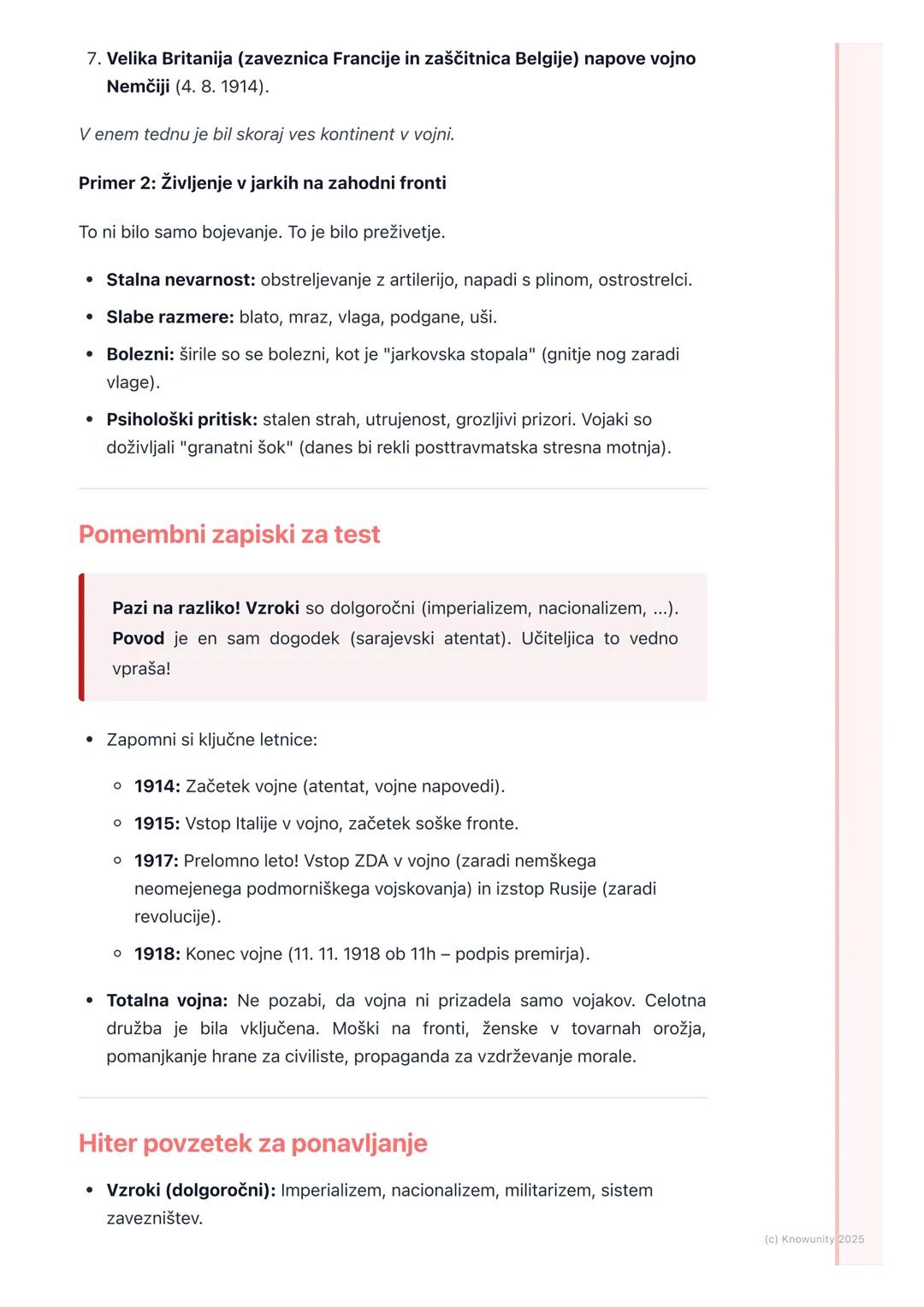 # Vzroki in potek prve svetovne
vojne
Uvod v prvo svetovno vojno
Prva svetovna vojna, imenovana tudi velika vojna, je bila prva globalna v