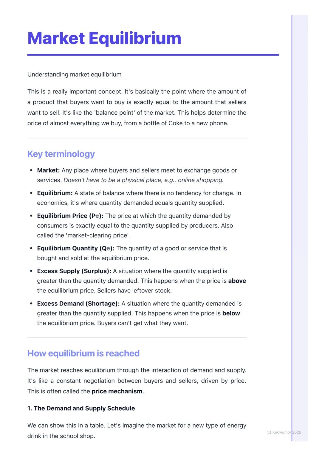# Market Equilibrium
Understanding market equilibrium
This is a really important concept. It's basically the point where the amount of
a p