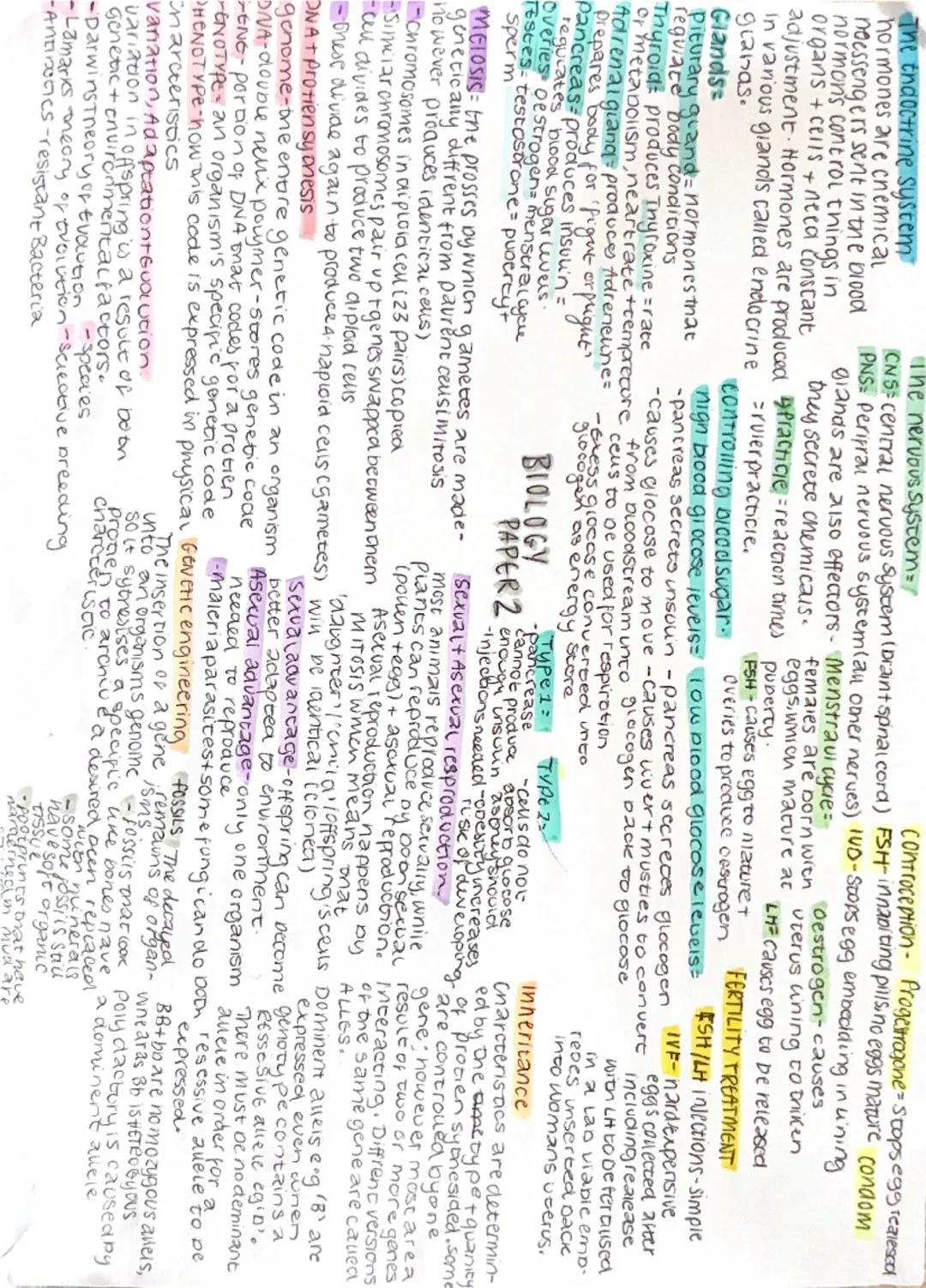 The thaoctrine system
hormones are chemical
meessengers sent in the blood
normon's control things in
organs + cells + need Constant
The nerv