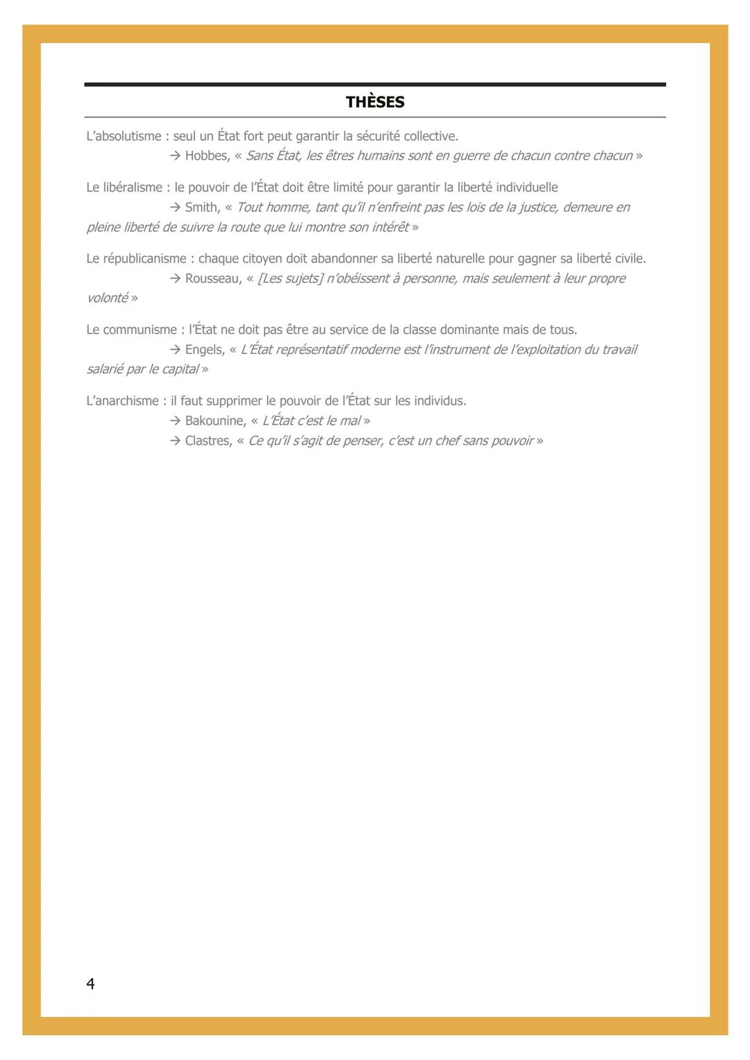# 4 - L'ÉTAT
INTRODUCTION
État => institution politique souveraine qui organise une société donnée
Plusieurs types d'État :
Théocratie =>