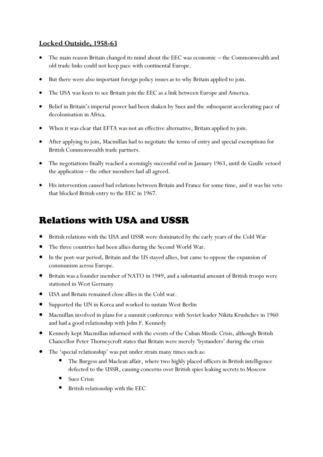 1951-64
EEFTA and attempts to join the EEC
● The Schuman Plan set out the proposals for a Coal and Steel Community promoting rapid economic
