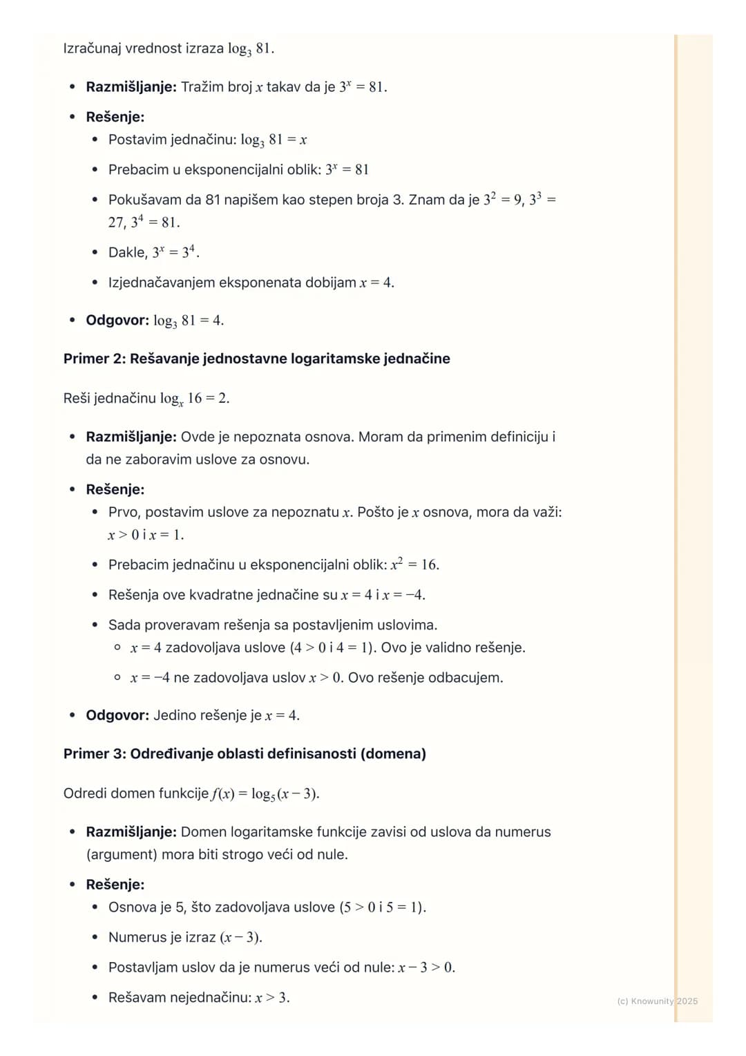 # Pojam logaritma i
logaritamske funkcije
Uvod u pojam logaritma
Logaritmi su u suštini inverzna operacija stepenovanju. Kao što je koreno