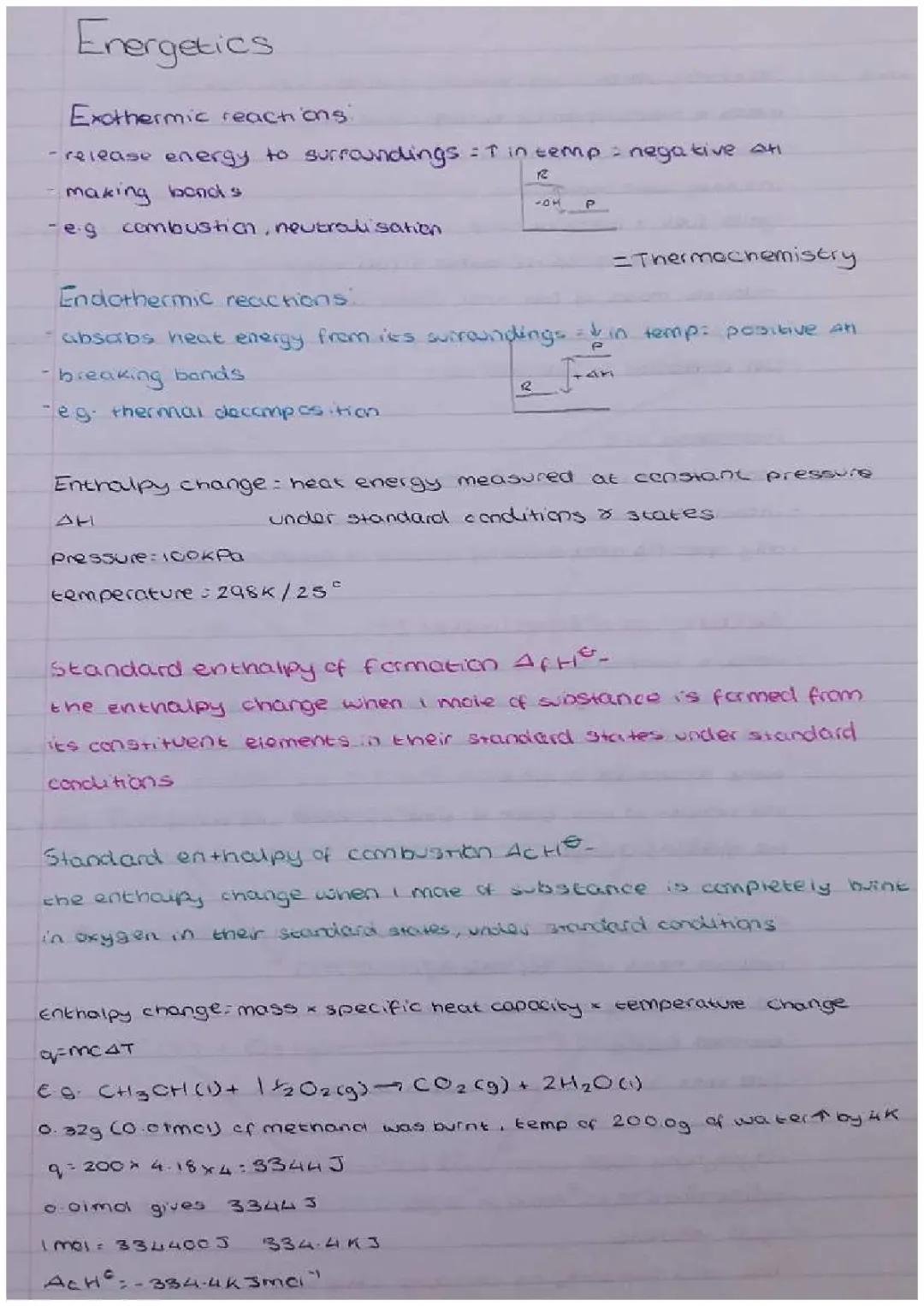 Energetics a level chemistry