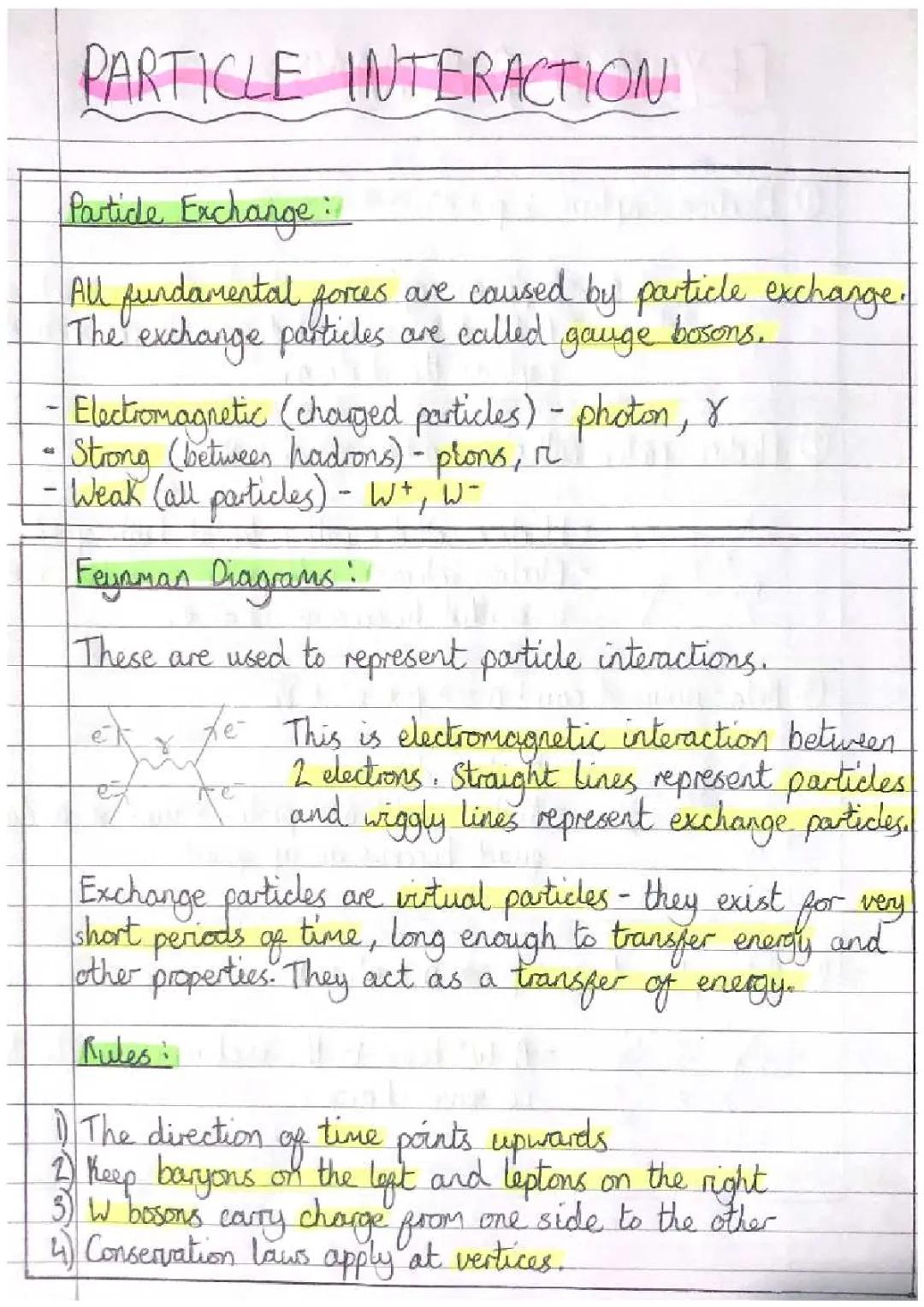Particle interactions