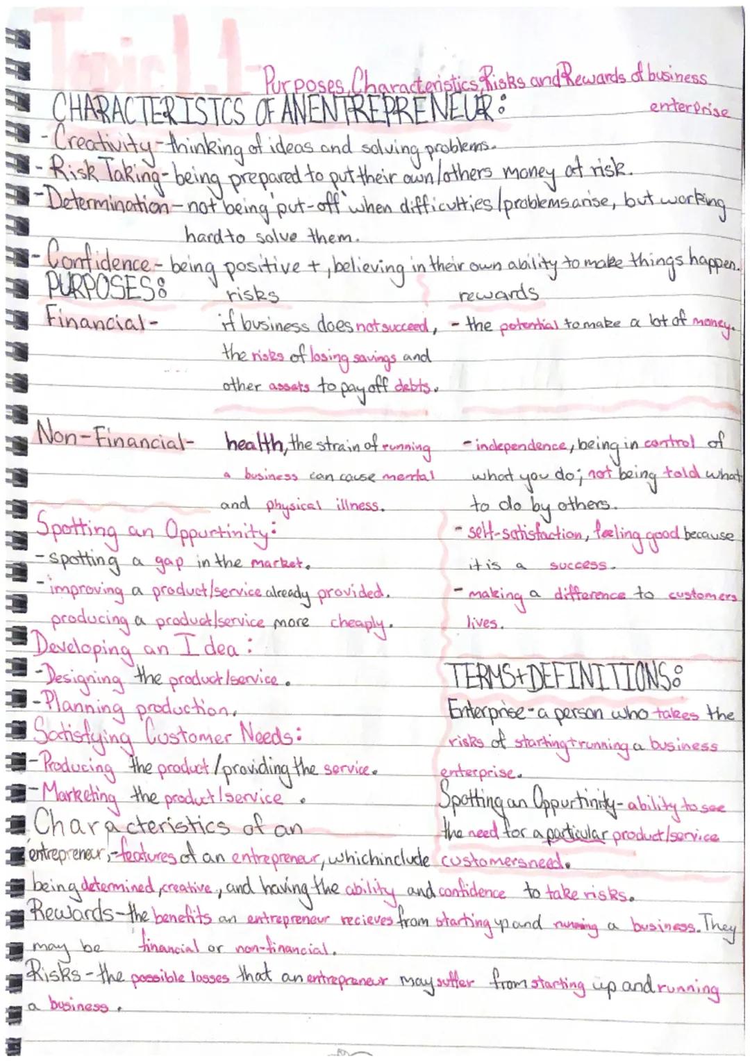 Purposes. Characteristics Risks and Rewards of business
CHARACTERISTICS OF ANENTREPRENEUR:
- Creativity-thinking of ideas and solving proble