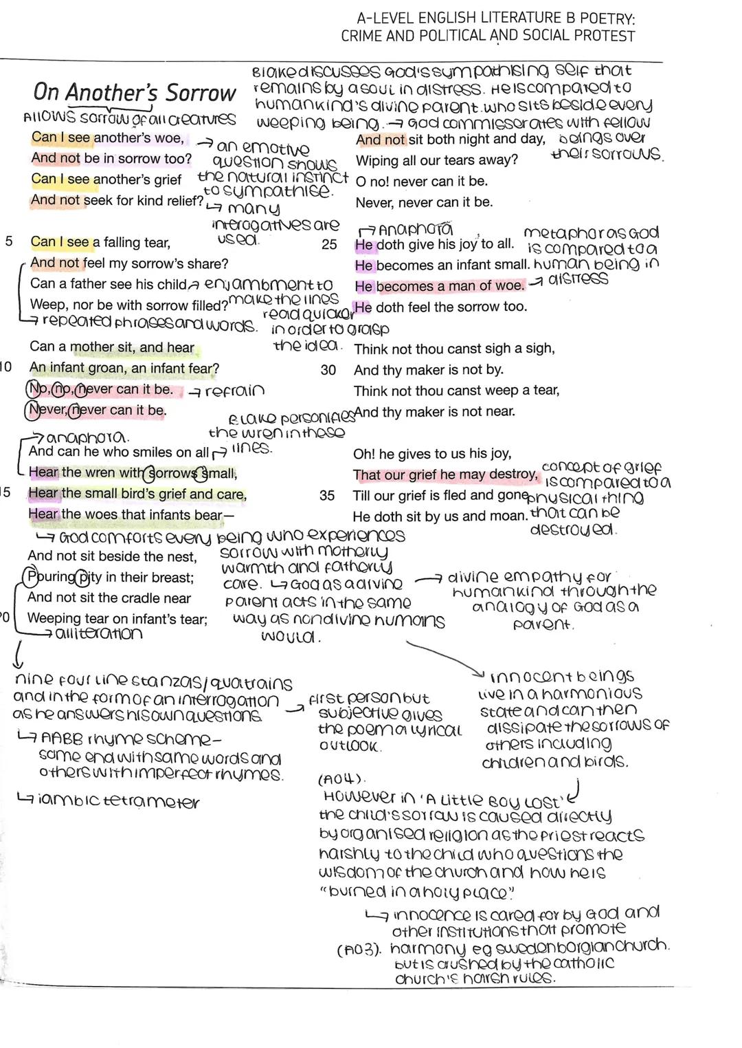 next line is slowed by the
caesura.
* three stresses causes reader to linger
and suggest underwing iament.
unes are 5/6 syuabies and then 5/