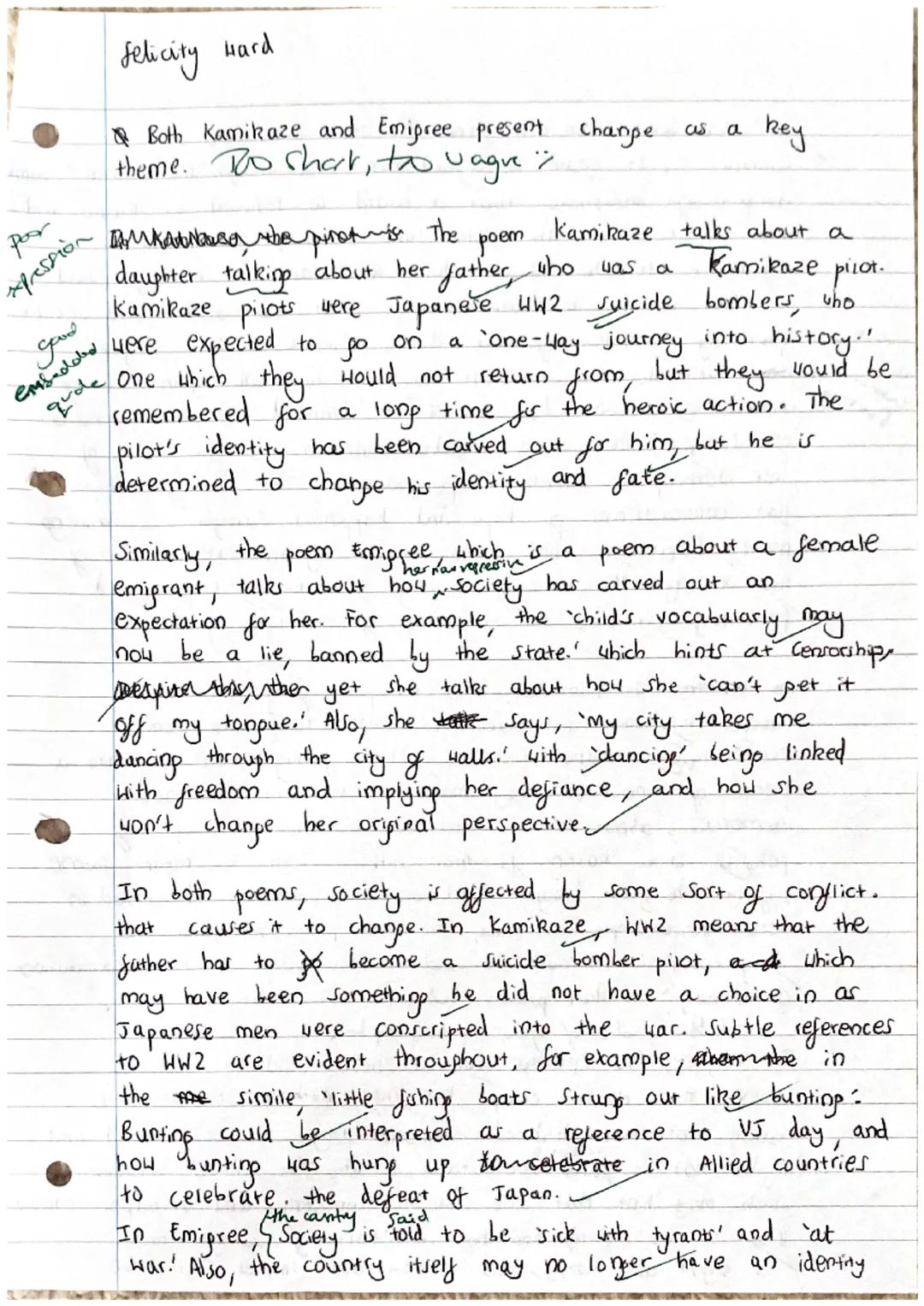 Kamikaze and Emigree Essay 24/30