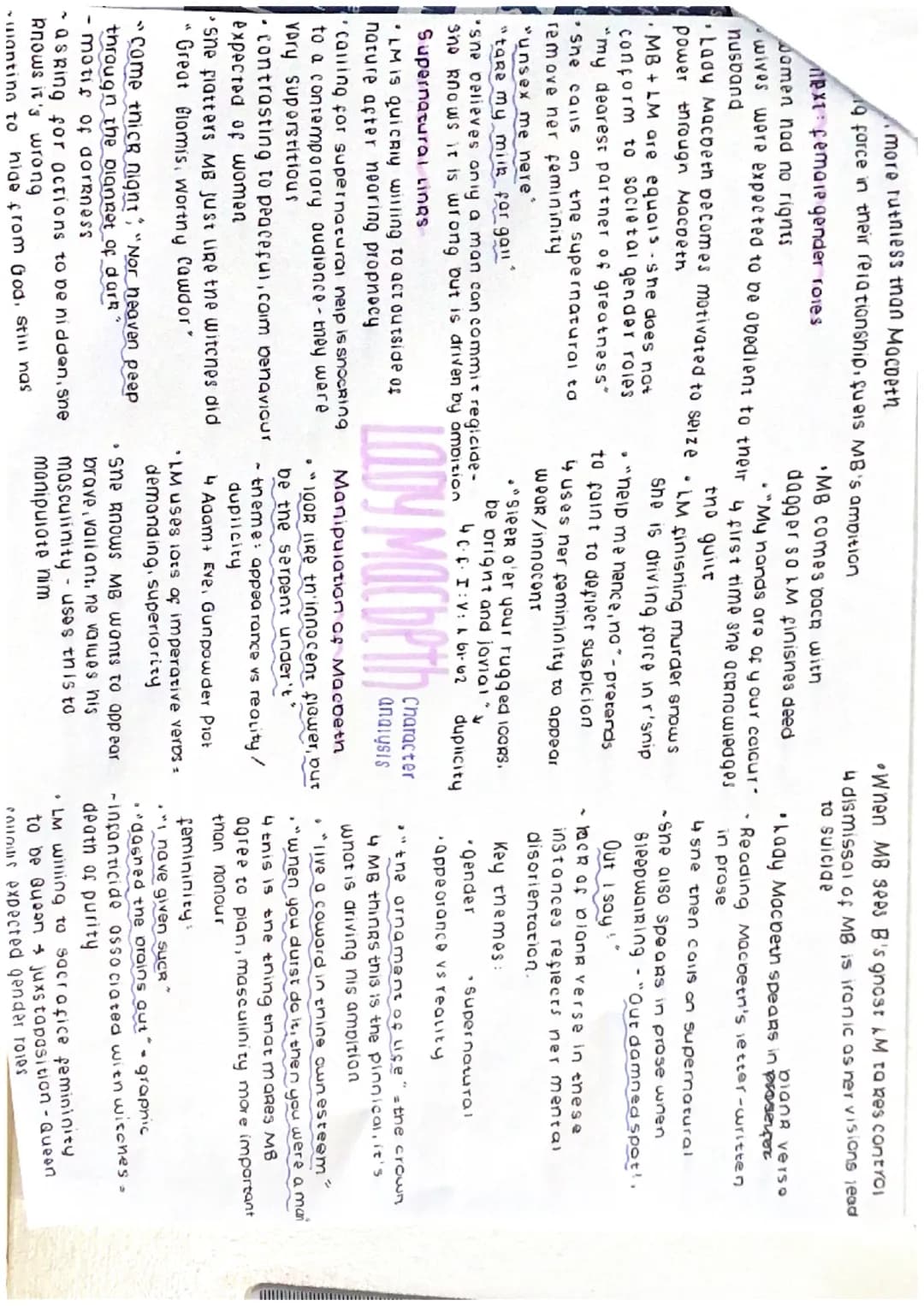 # more ruthless than Macbeth
- ig force in their relationship, fuels MB's ampition
## next female gender roves
- Damen nad no rights
- wive