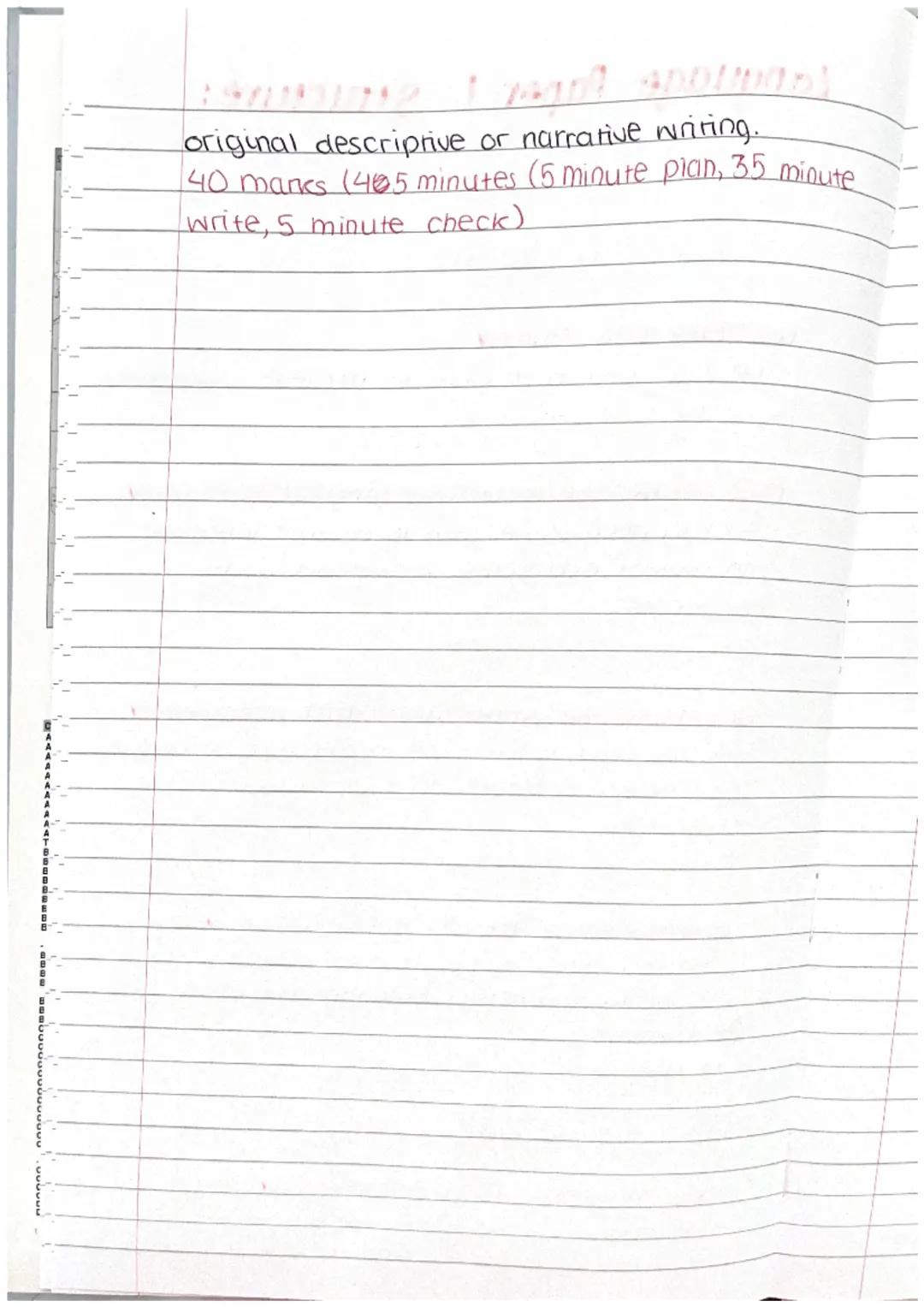# Language Paper / Structure:
80 marks, Ihr 45 mins
Part A: Reading (40 mancs)
Q1: List four things AOI
LD You need to be able to retrie