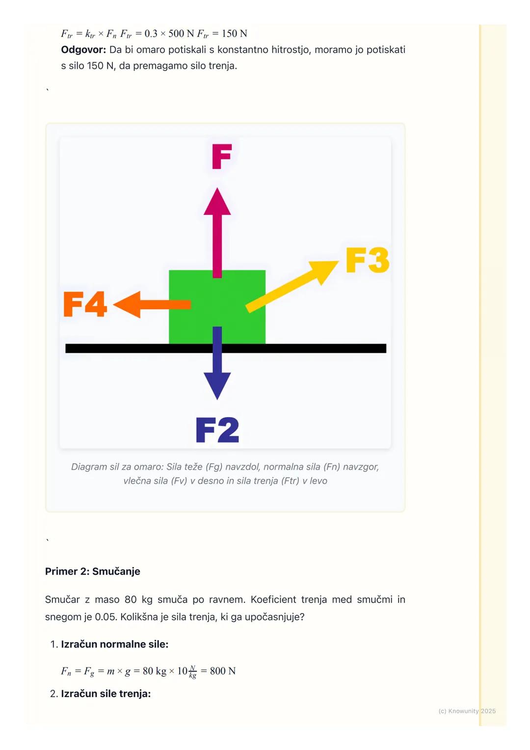 # Trenje
Uvod v trenje
Trenje je sila, ki se pojavi med dvema ploskvama, ki se dotikata in drsita ali se
poskušata drsati druga ob drugi.