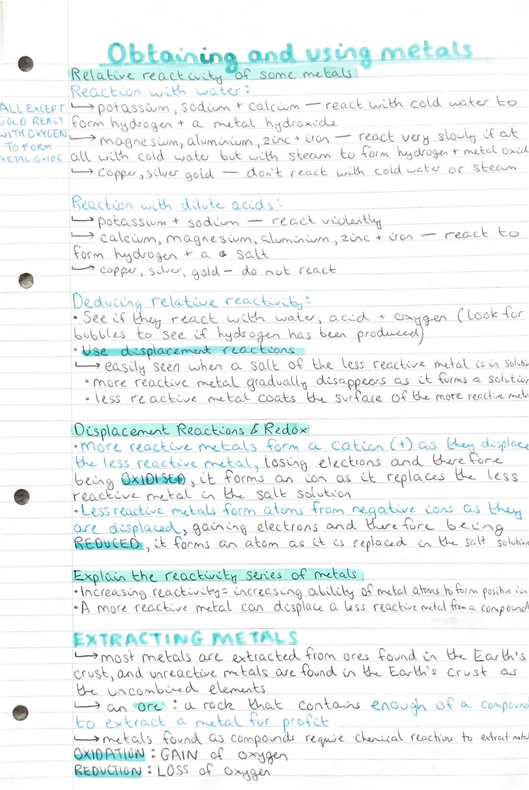 Extracting and Utilizing Metals in Chemistry