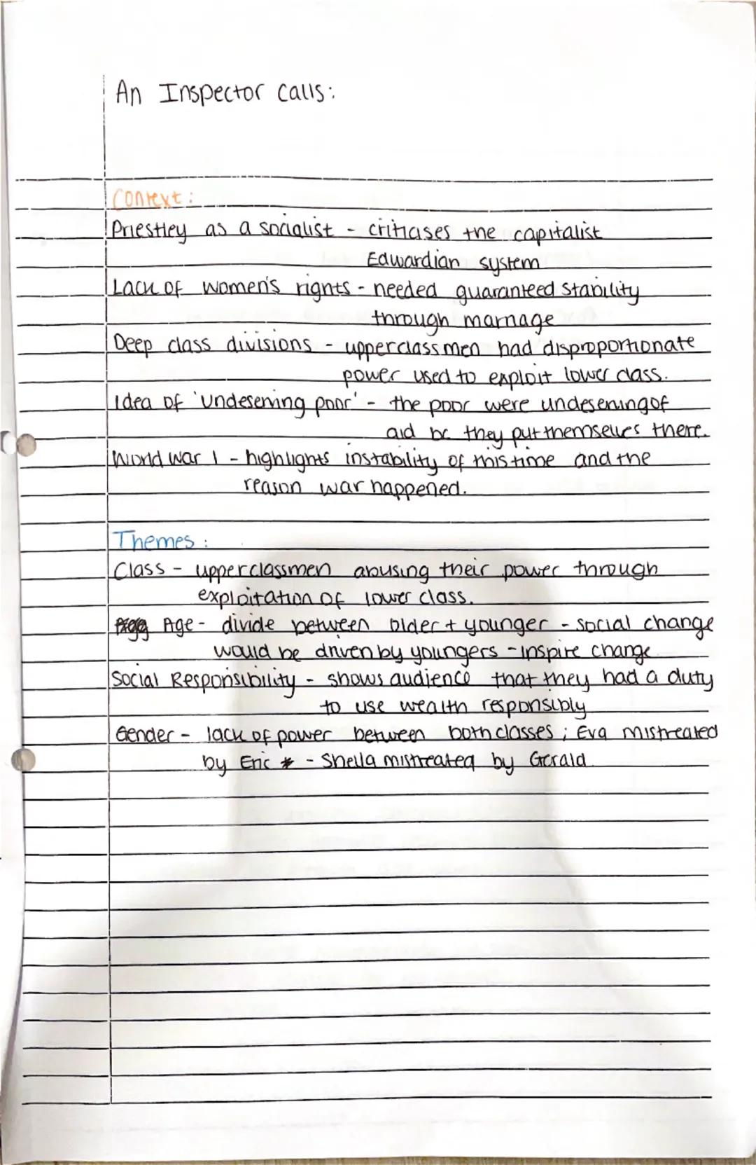 Sheila: shes shocked
when she realises She
had a part in Evi's death
• takes full responsibility.
key quotes.
"atleast I'm trying to
tell th