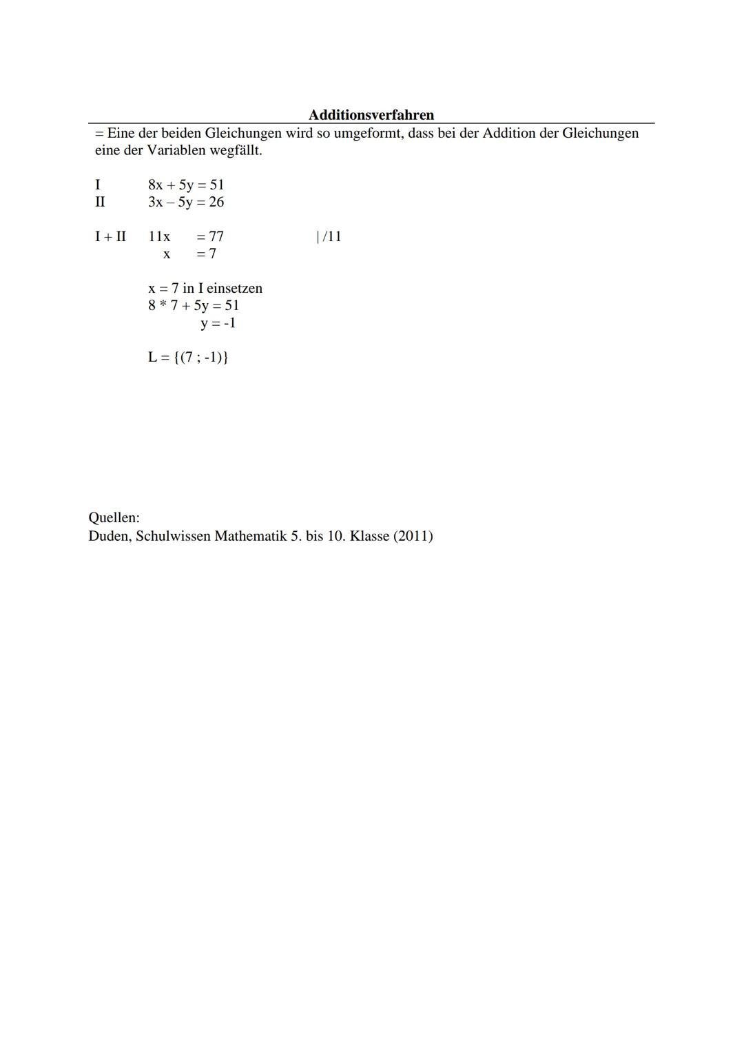 # Gleichungssysteme
= Ein Gleichungssystem besteht aus zwei oder mehreren Gleichungen mit mindestens einer
Unbekannten Variablen.
## Lösen
