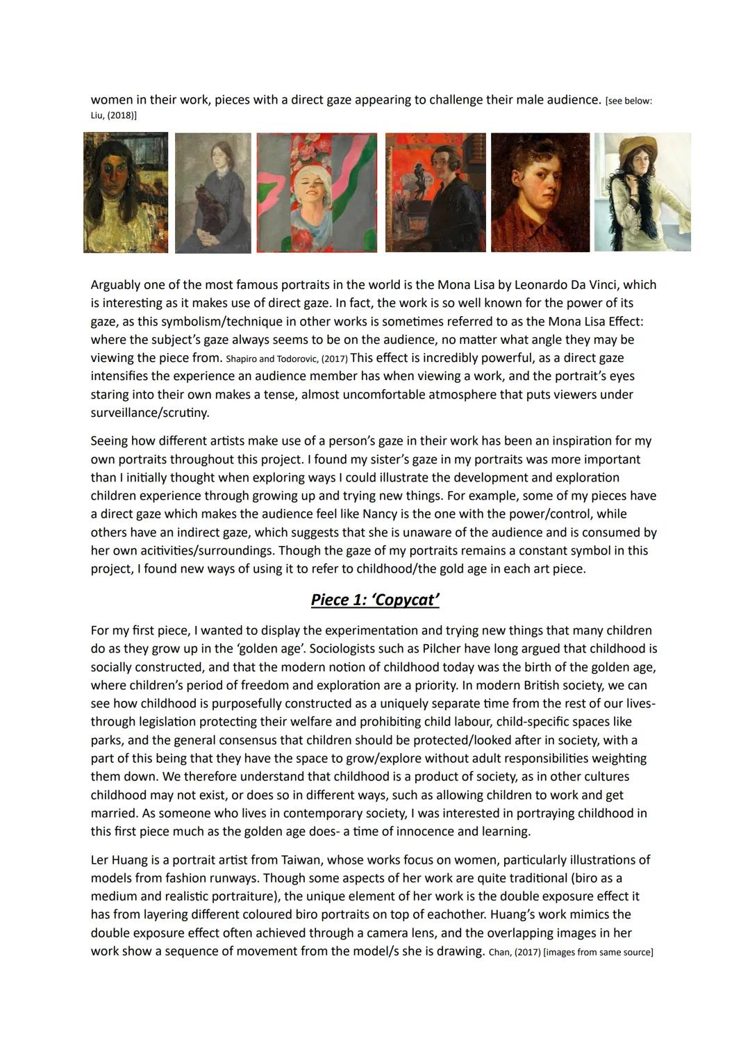 Saffron McCaughey: Portraiture/Component 1 Essay:
Introduction:
I already knew even before starting my project that I wanted to focus on por