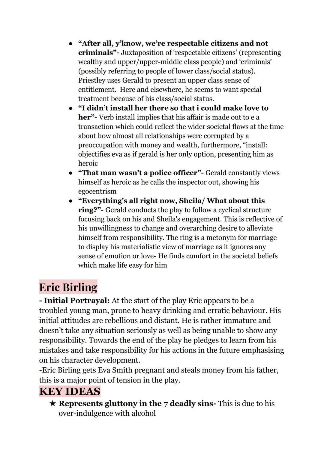 # An Inspector Calls
(Characters)
Sheila Birling:
Initial Portrayal: Initially, Sheila is portrayed as a stereotypical
younger generation