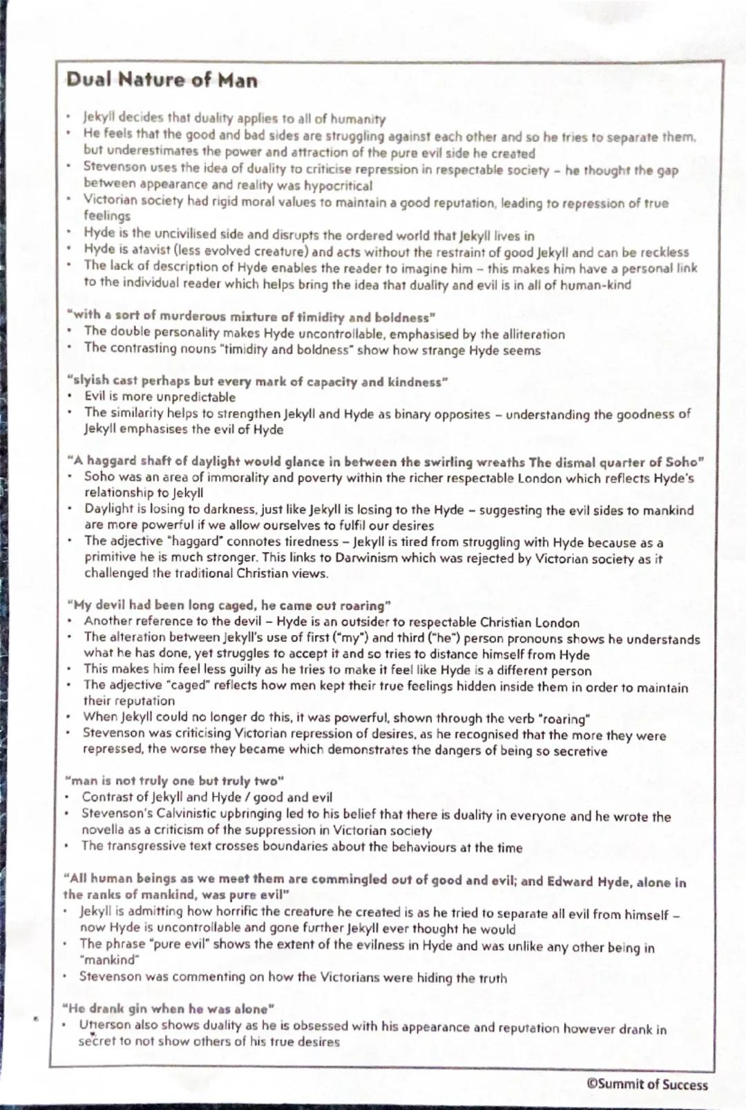 Context
Context:
Stevenson
Stevenson's Calvinistic upbringing (a major branch of Protestantism that
follows the theological tradition and fo