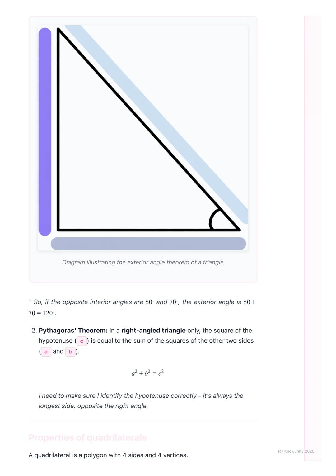 # Triangles and Quadrilaterals
Introduction to these shapes
Triangles and quadrilaterals are types of polygons. They are flat, 2D shapes
m