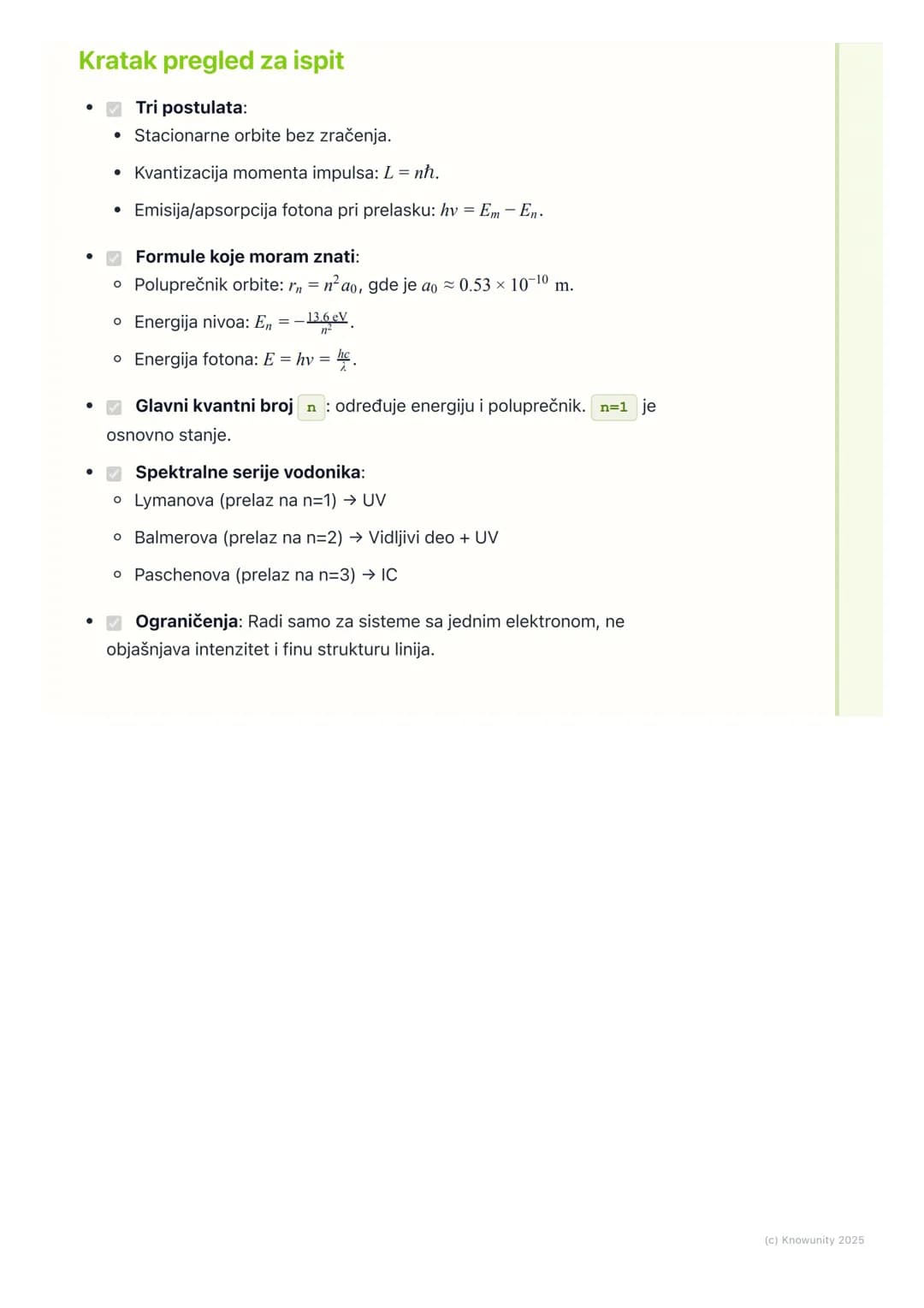 # Bohrov model atoma
Uvod u Bohrov model atoma
Rutherfordov planetarni model atoma je bio dobar početak, ali je imao veliki
problem: po kl
