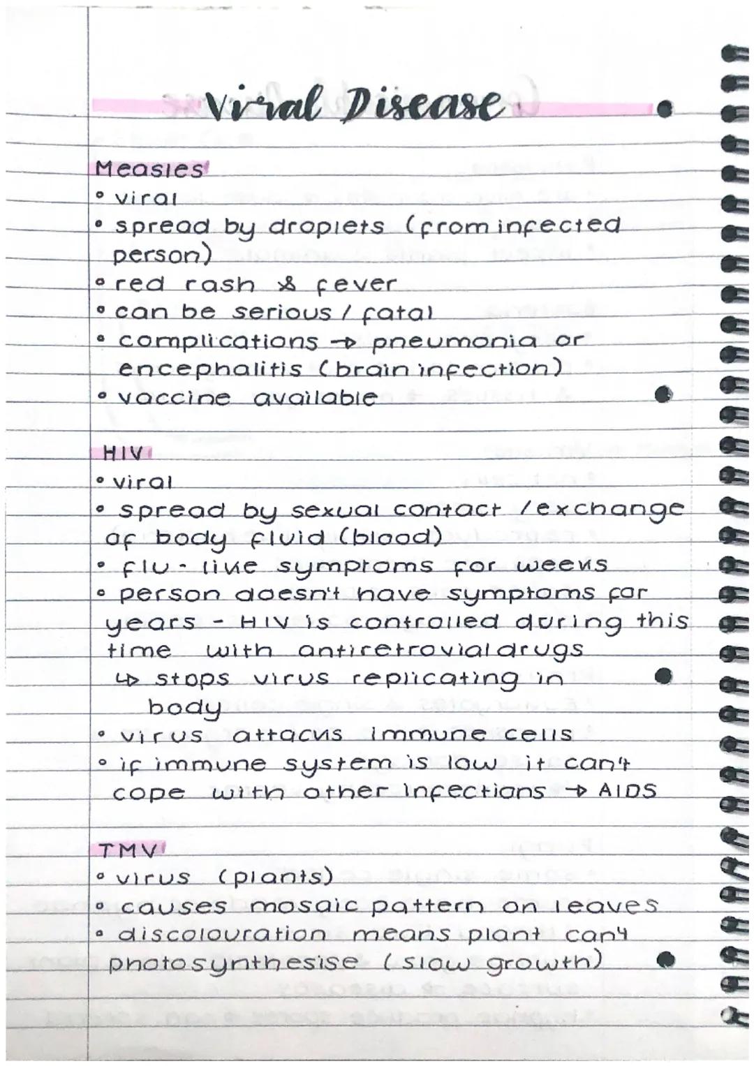 Measles
• viral
spread by dropiets (from infected
person)
0
Viral Disease
0 red rash & fever
can be serious / fatal
complications ▸ pneumoni