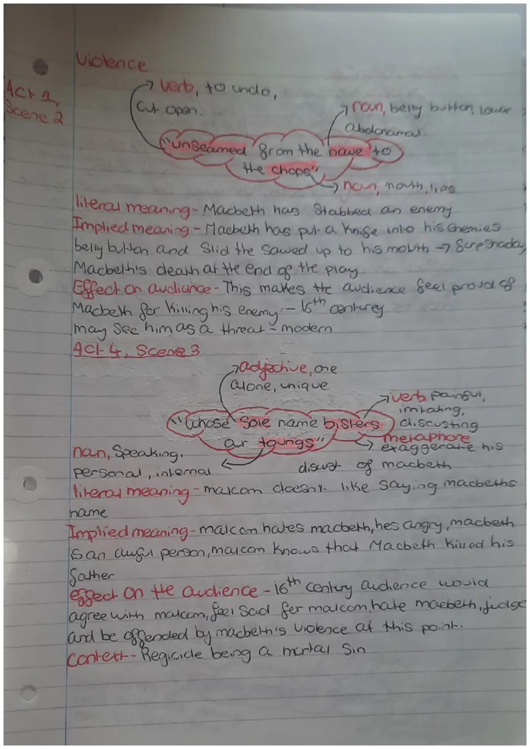 ACA,
Scene 2
Violence
Cut opan.
→ verb, to undo,
→ roun, berry button, lower
abdanamal
the chops"
✓ non, mouth, lips
unseamed from the
