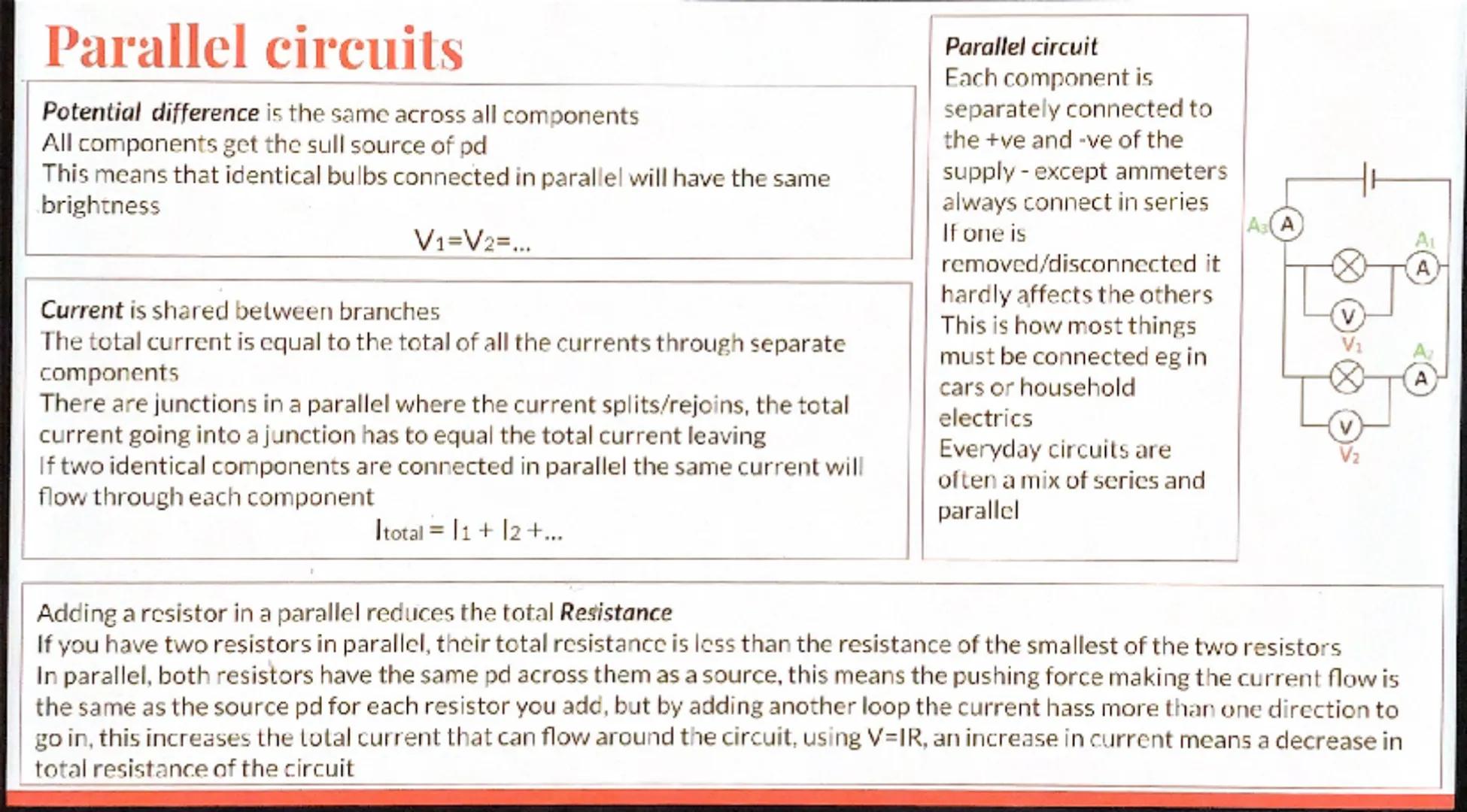 Current and circuit symbols
Current flow of electric charge.
Electric charge will only flow around a complete closed circuit if
there is pot
