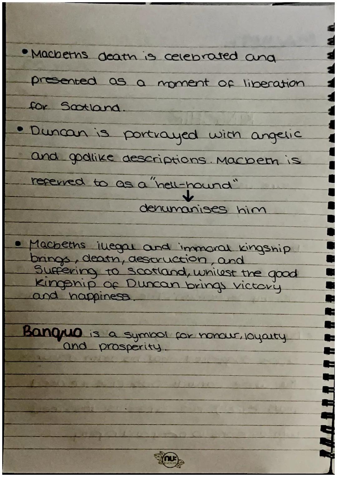 # MACBETH
KING SHIP
* Macbeth abuses his power os king snake-
Speaure uses this as a contrast to the right-
eous king Duncan..
*