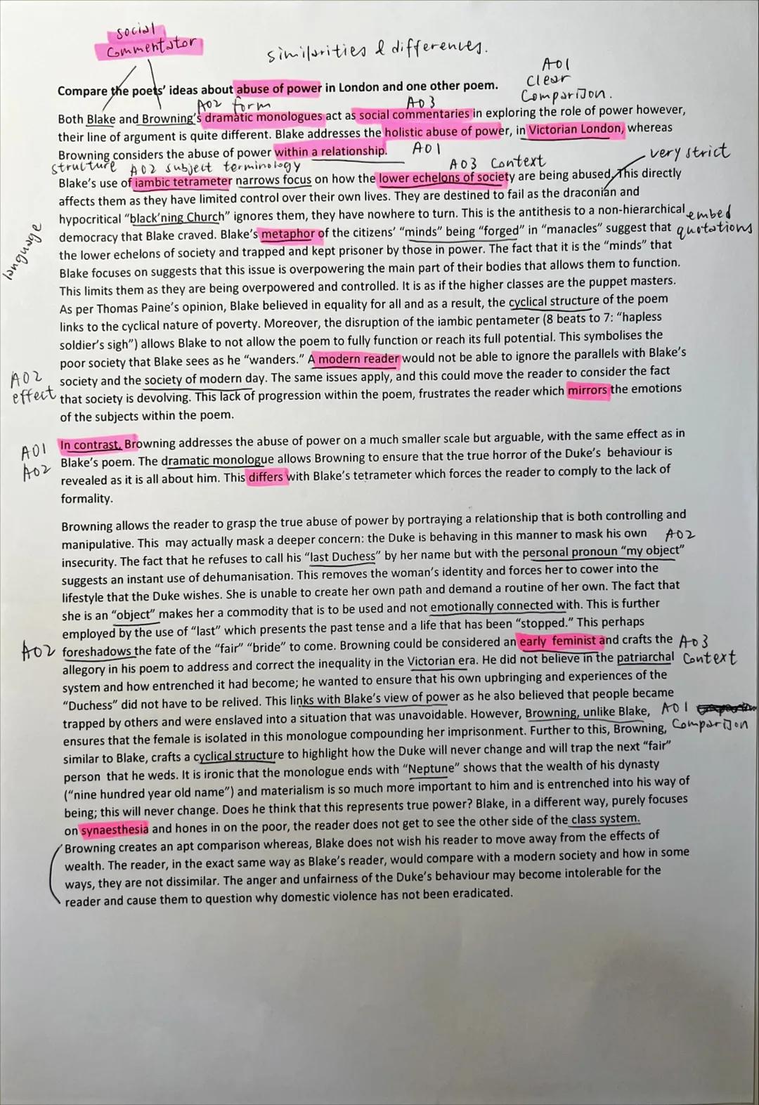 Literate model answer