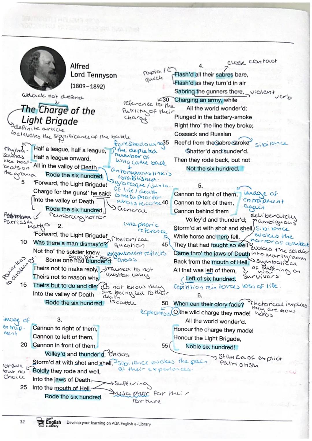 The Charge of the Light Brigade annotations