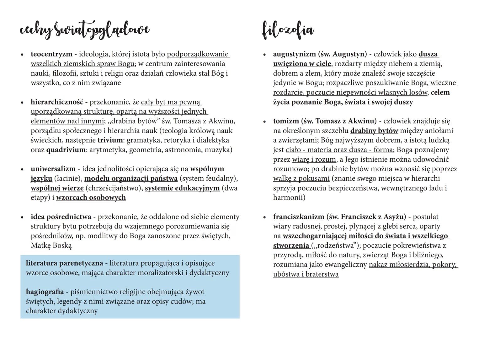 # Średniowicaze
Nazwa epoki:
nazwa pochodzi od łacińskich określeń *medium aevum*, czyli wieków
średnich, co sugerowało, że jest epoką prze