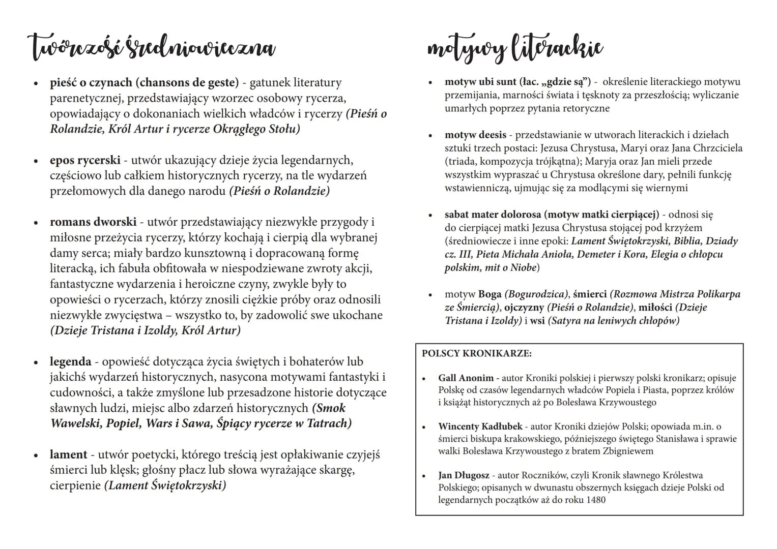 # Średniowicaze
Nazwa epoki:
nazwa pochodzi od łacińskich określeń *medium aevum*, czyli wieków
średnich, co sugerowało, że jest epoką prze