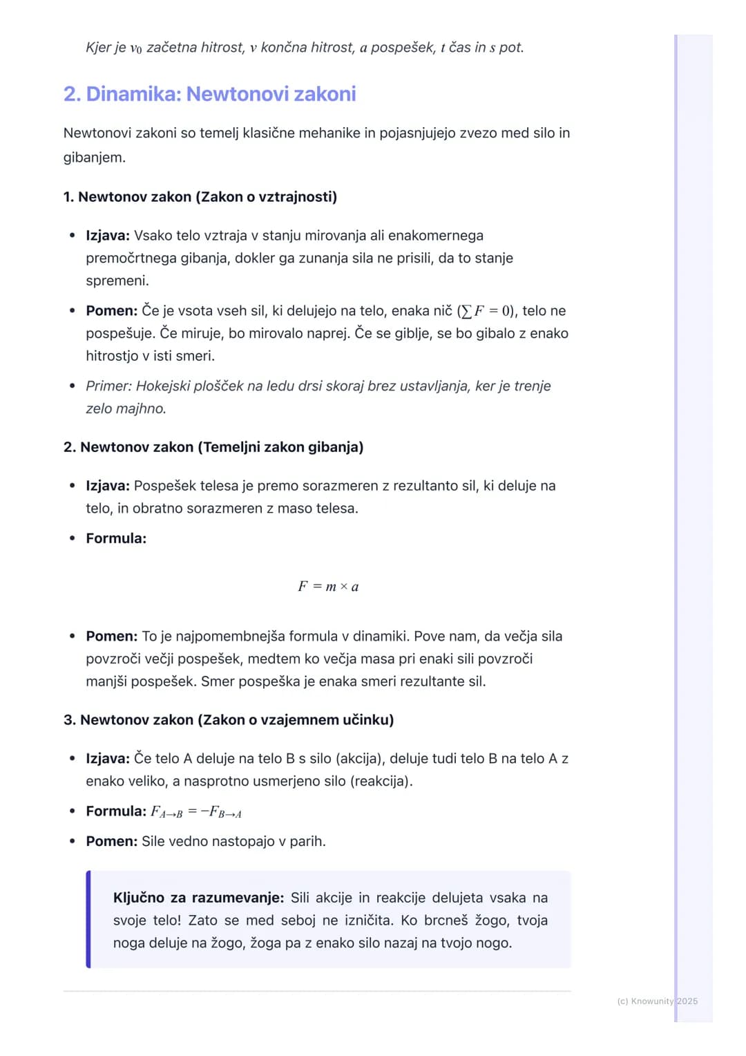 # Osnove kinematike in
dinamike
Uvod v kinematiko in dinamiko
Kinematika in dinamika sta osnovni veji mehanike. Kinematika se ukvarja z
op