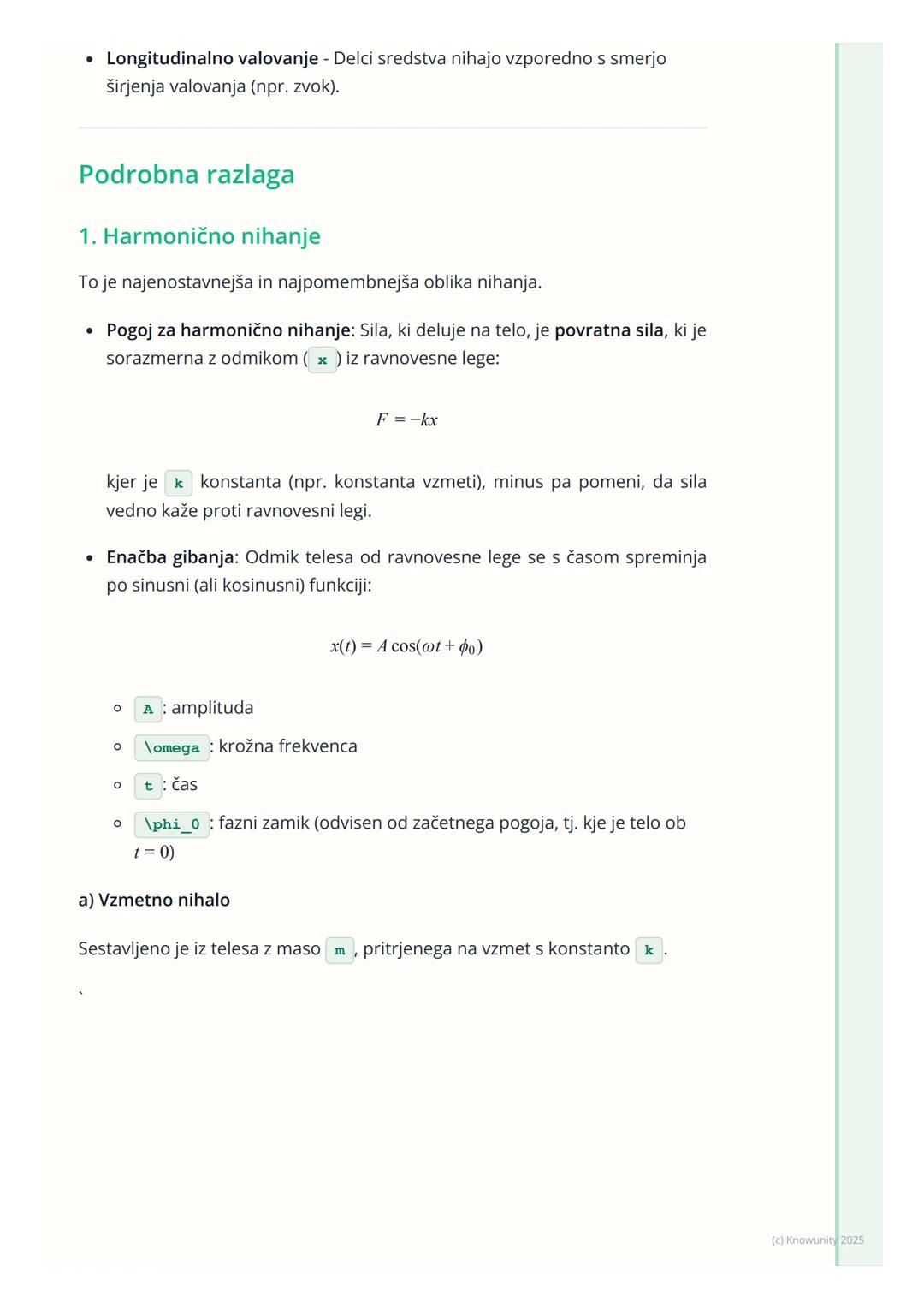 # Nihanje in valovanje
Uvod v nihanje in valovanje
Nihanje in valovanje sta dva temeljna pojava v fiziki, ki opisujeta periodična
gibanja.
