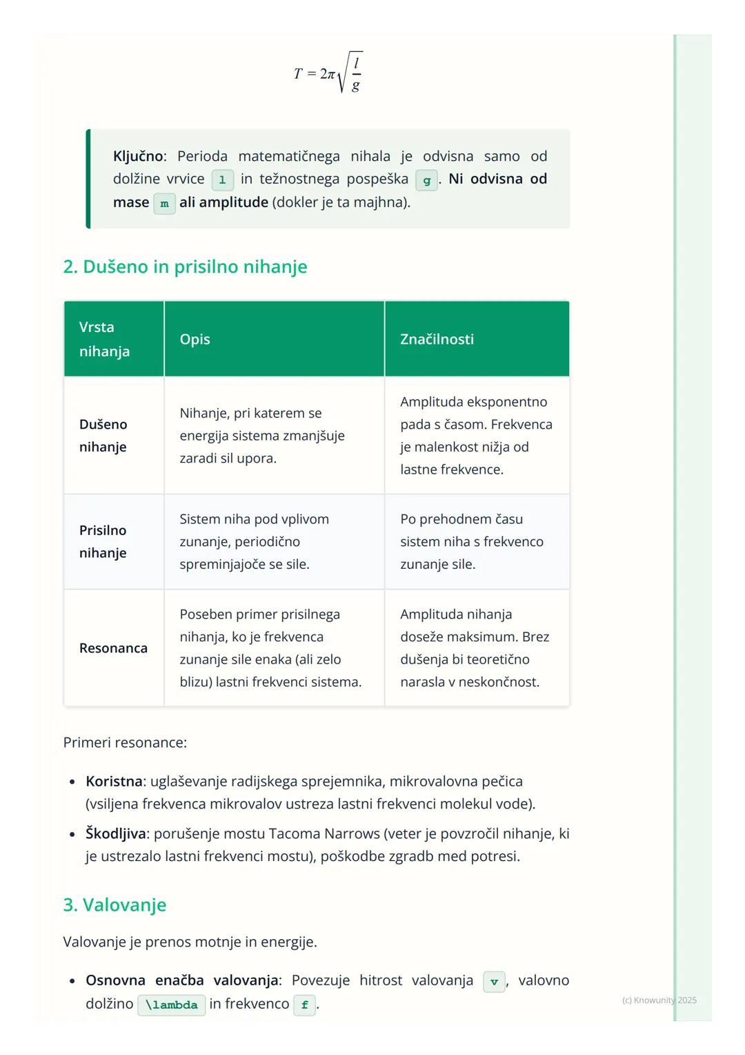 # Nihanje in valovanje
Uvod v nihanje in valovanje
Nihanje in valovanje sta dva temeljna pojava v fiziki, ki opisujeta periodična
gibanja.