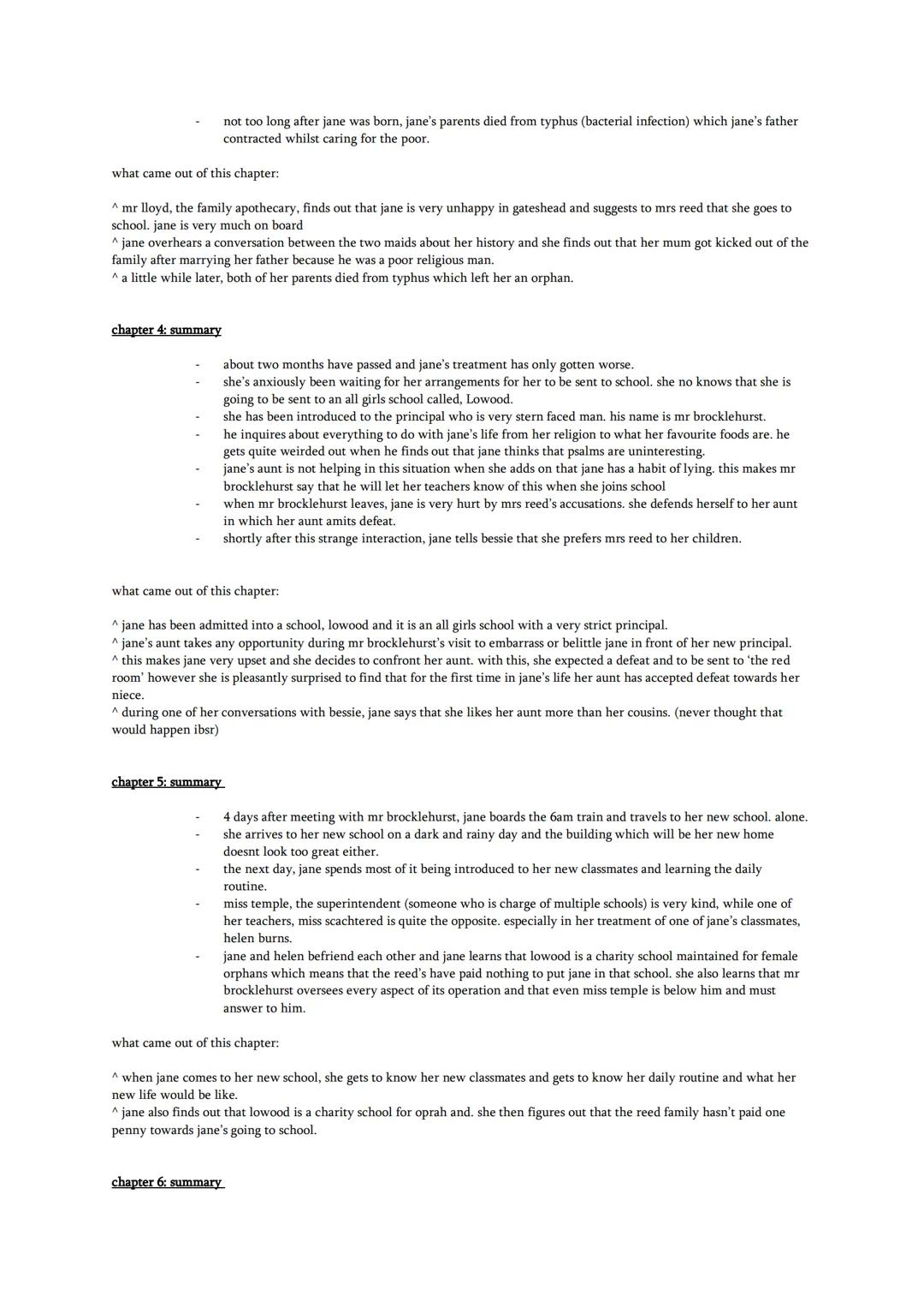 chapter 1: summary
setting: gatehshead, home of theReed family
time: november 1808-1820 (early 19th century)
โ
starts off with jane eyre (wh