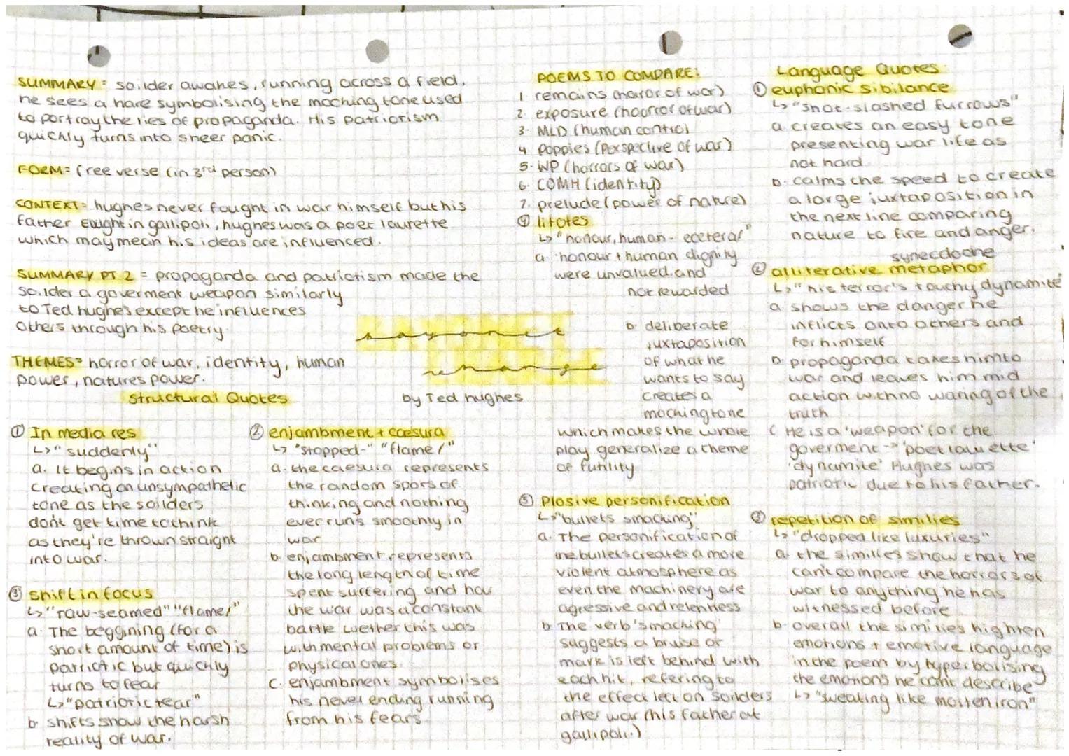 SUMMARY : Solder awakes, running across a field.
ne sees a hare symbolising the moching tome used
to portray the lies of propaganda. His pat