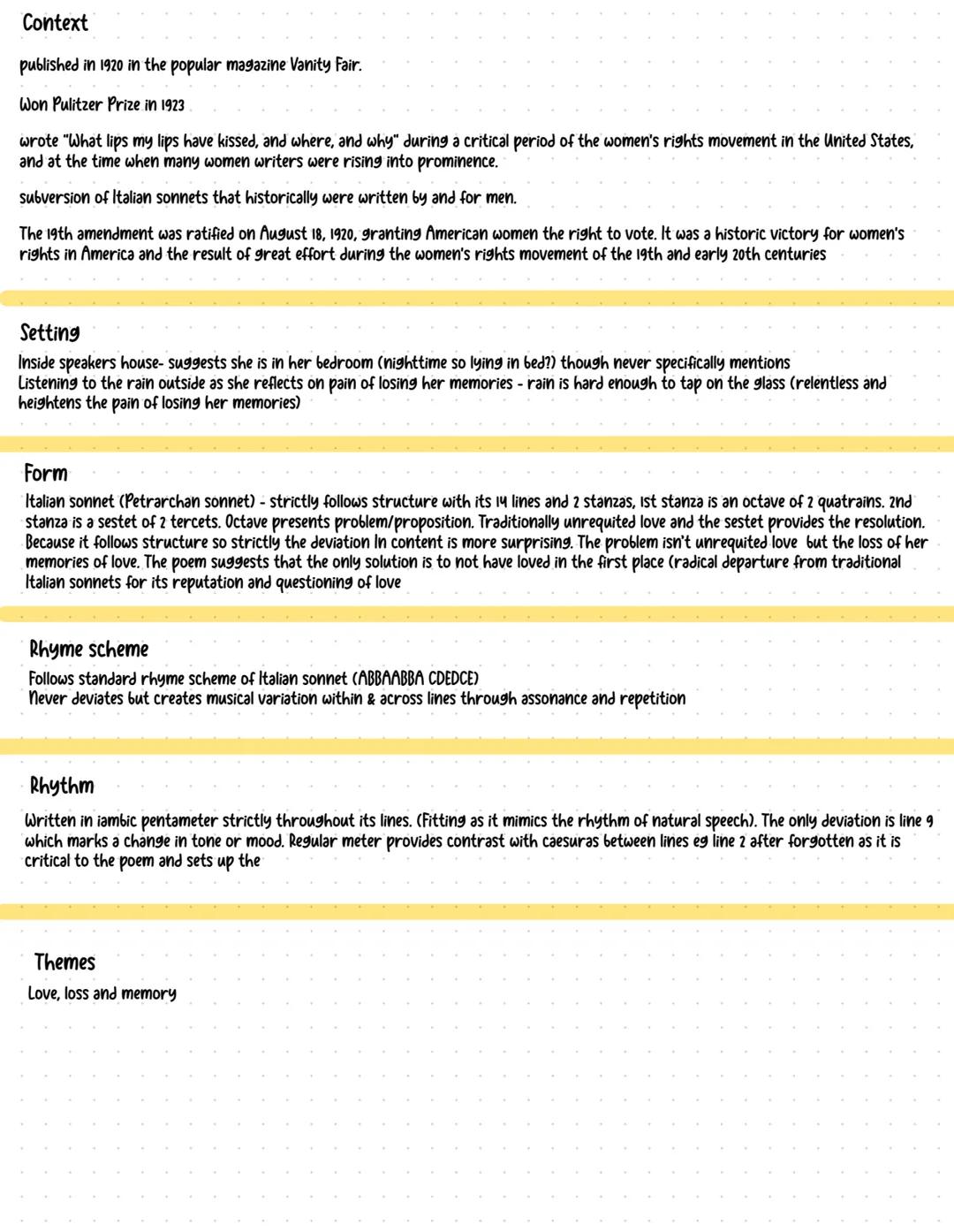 What lips my lips have kissed and where and why (sonnet XLIII)
-Edna Vincent Millay
Alliteration of w- forces reader to slow down and Synec