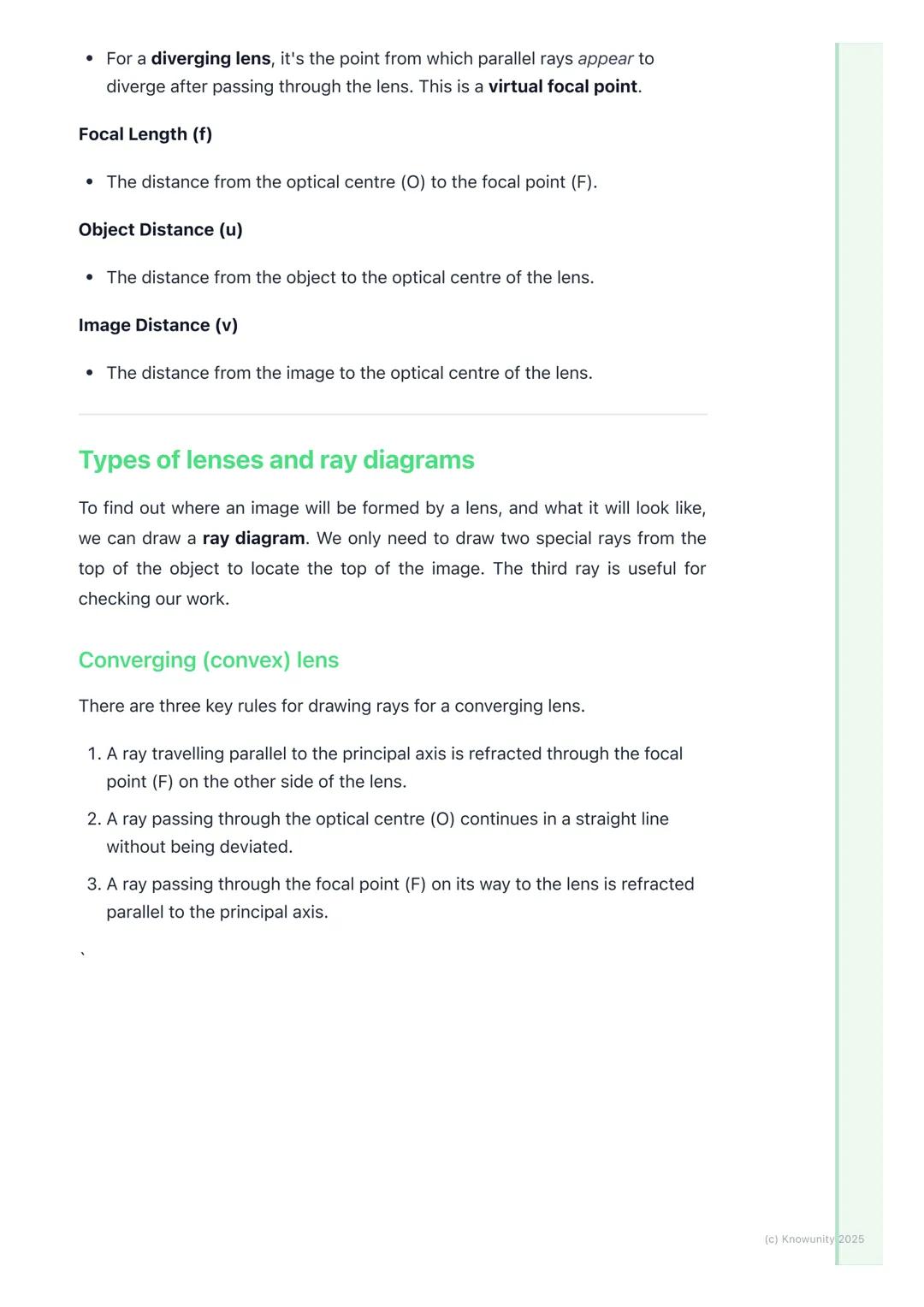 # Lenses
Introduction to lenses
Lenses are curved pieces of transparent material (like glass or plastic) that
refract light. Refraction is