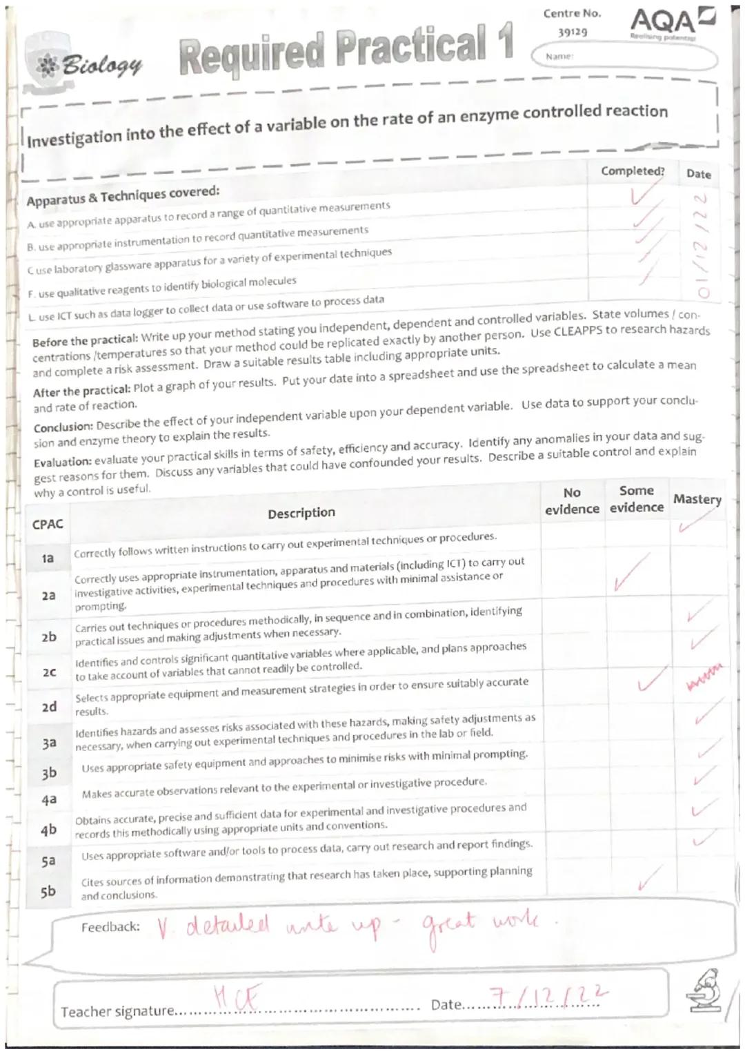 Required practical 1