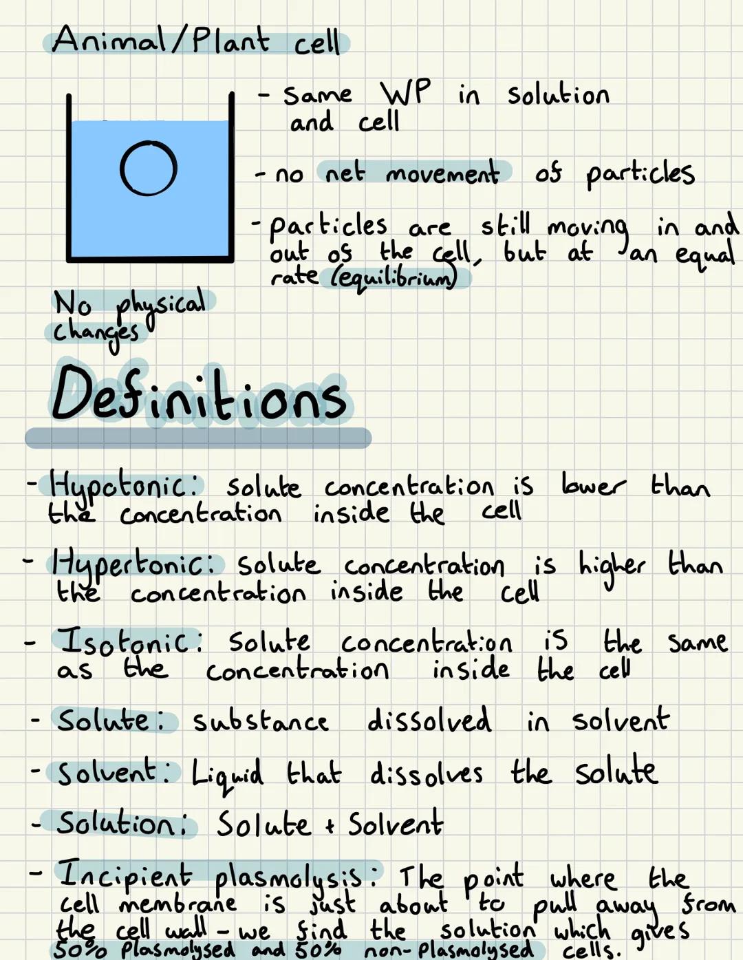 # Osmosis + water potential
- Water potential (4) is the
pressure created by water molecules, measured
in kPa.
- Water potential of pure wa