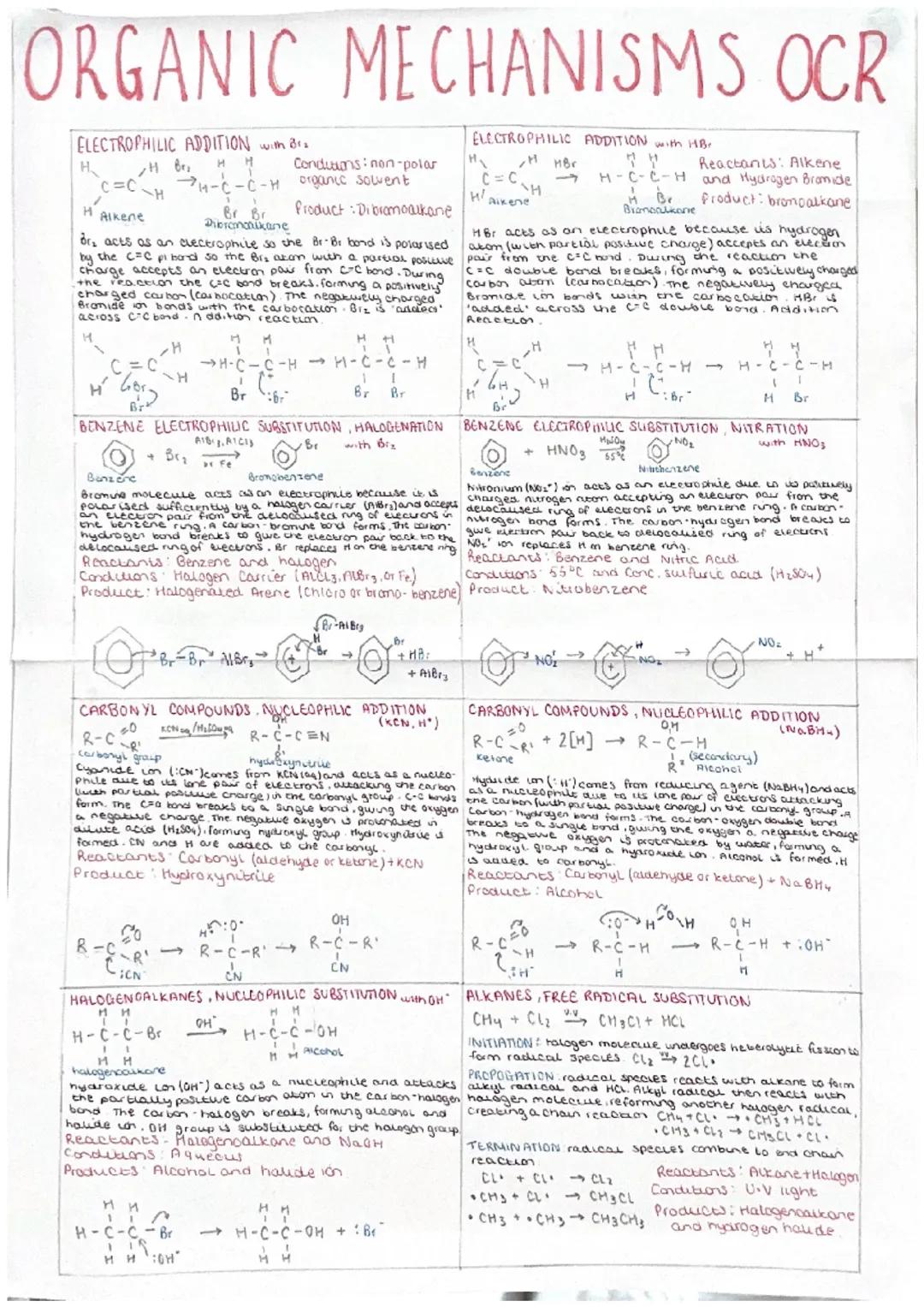 ORGANIC MECHANISMS OCR
ELECTROPHILIC ADDITION with Bra
H
H
ELECTROPHILIC ADDITION with HB.
н ве
H H
14-C-C-H
Conditions: non-polar
organic s